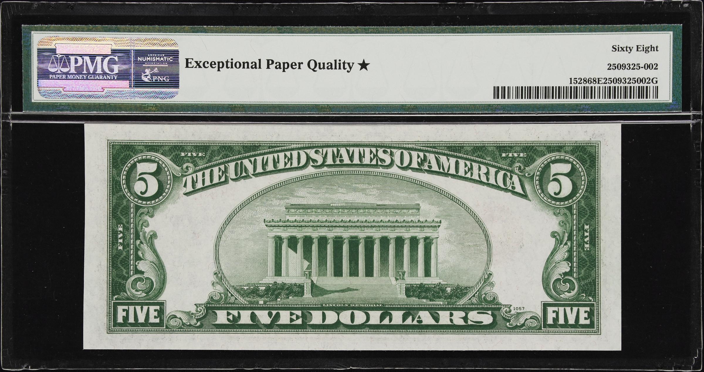 image for: Fr. 1528. 1928C $5 Legal Tender Note. PMG Superb Gem Uncirculated 68 EPQ*.