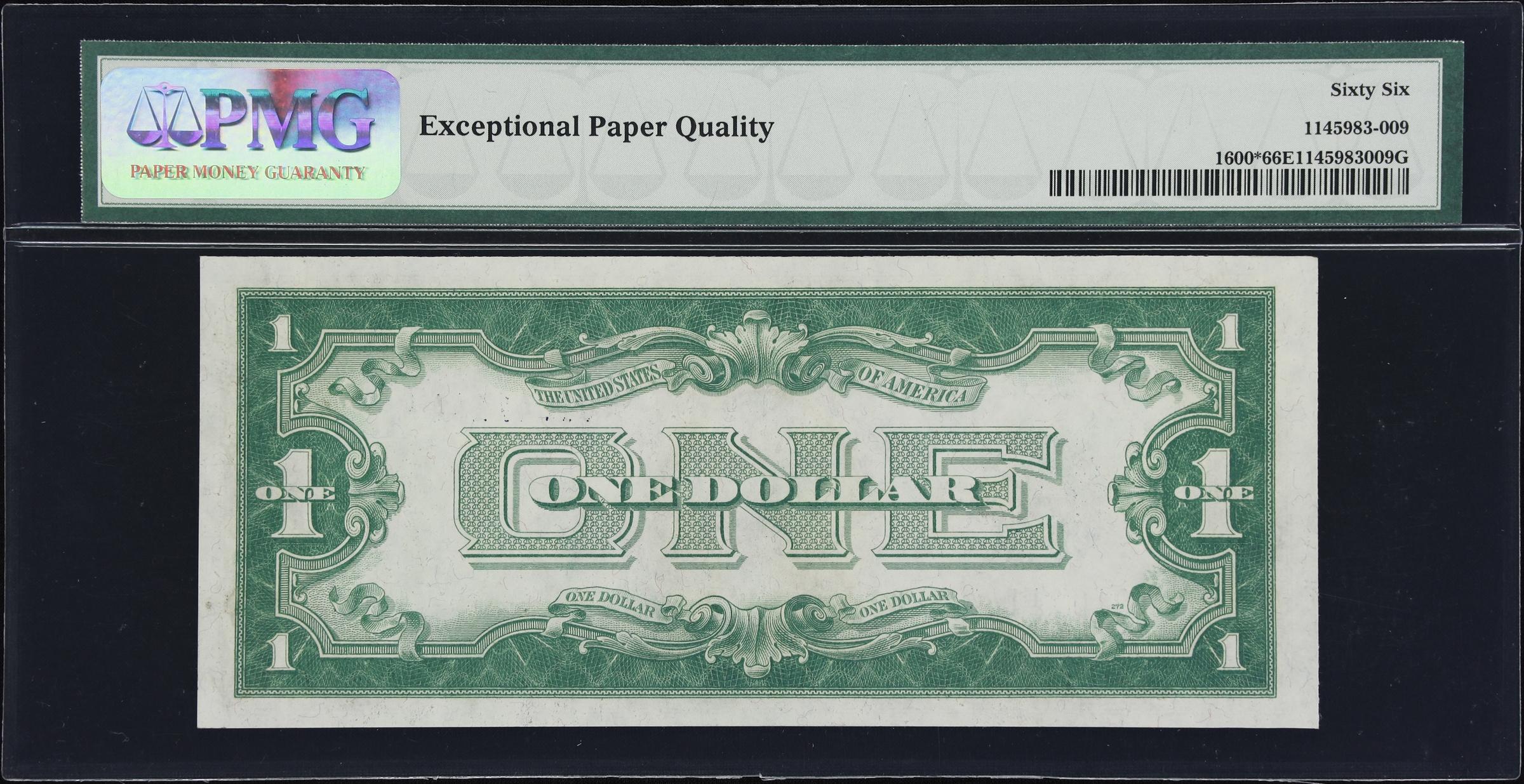image for: Fr. 1600*. 1928 $1 Silver Certificate Star Note. PMG Gem Uncirculated 66 EPQ.