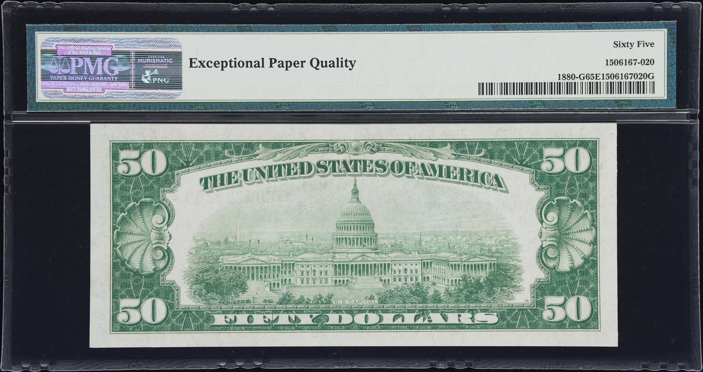 image for: Fr. 1880-G. 1929 $50 Federal Reserve Bank Note. Chicago. PMG Gem Uncirculated 65 EPQ.