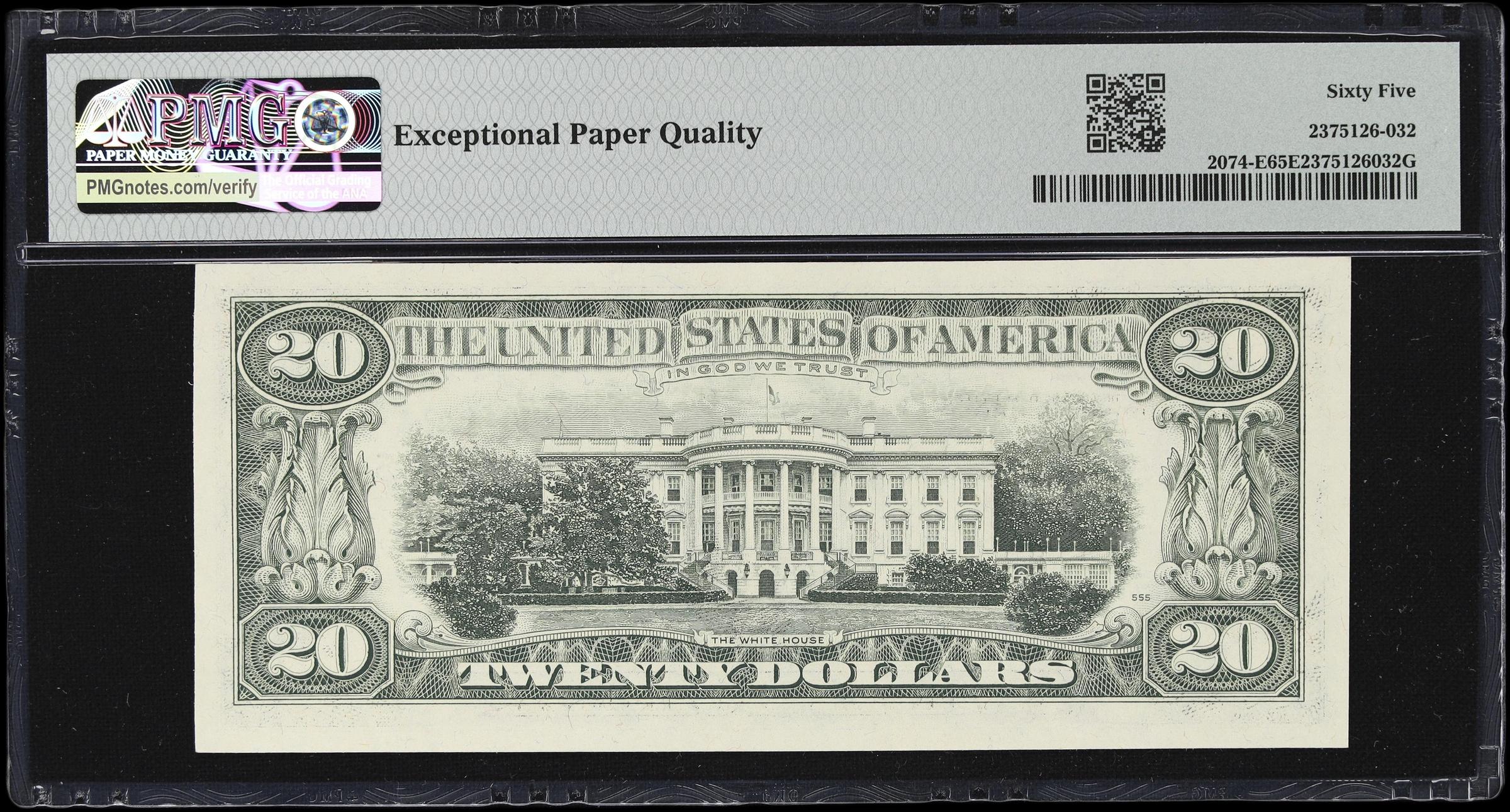 image for: Fr. 2074-E. 1981A $20 Federal Reserve Note. Richmond. PMG Gem Uncirculated 65 EPQ. Serial Number 2.