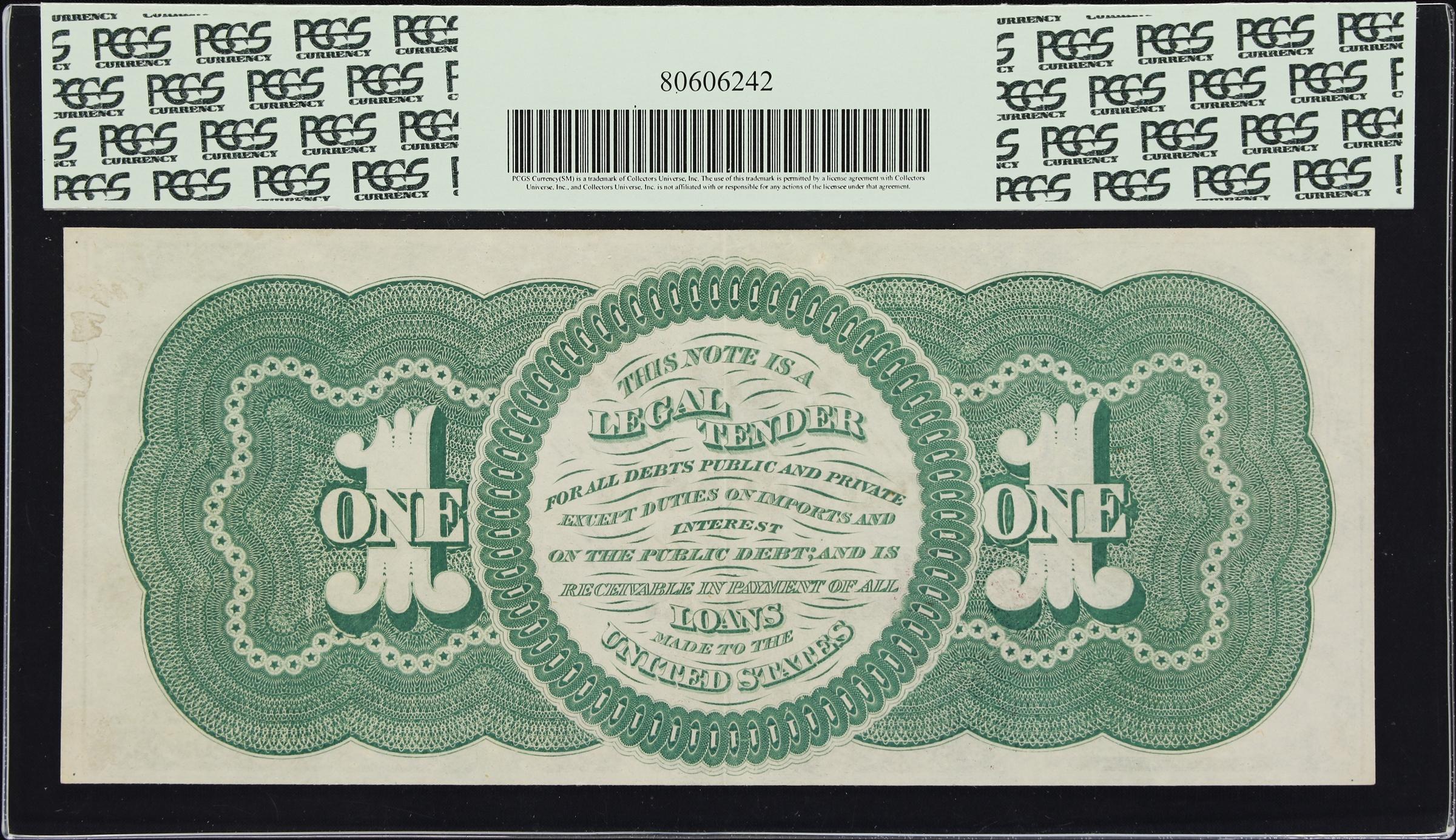 image for: Fr. 16b. 1862 $1 Legal Tender Note. PCGS Currency Choice About New 55.