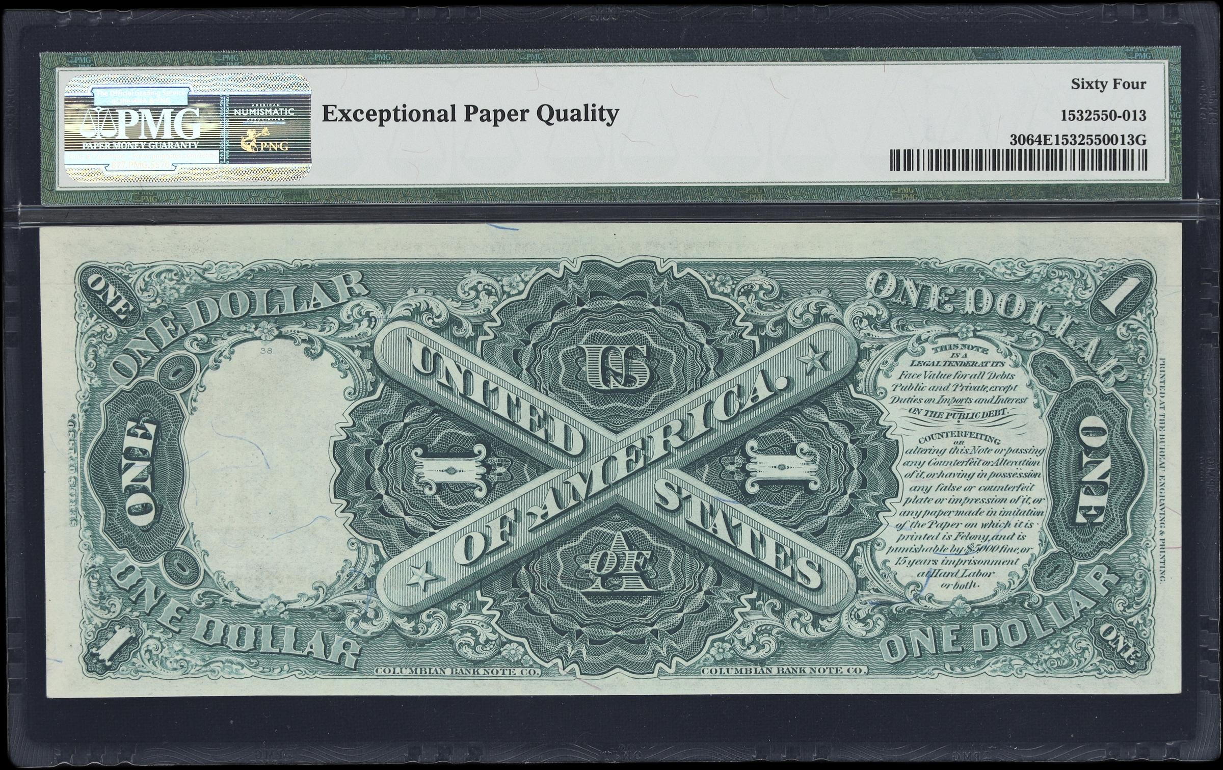 image for: Fr. 30. 1880 $1 Legal Tender Note. PMG Choice Uncirculated 64 EPQ.