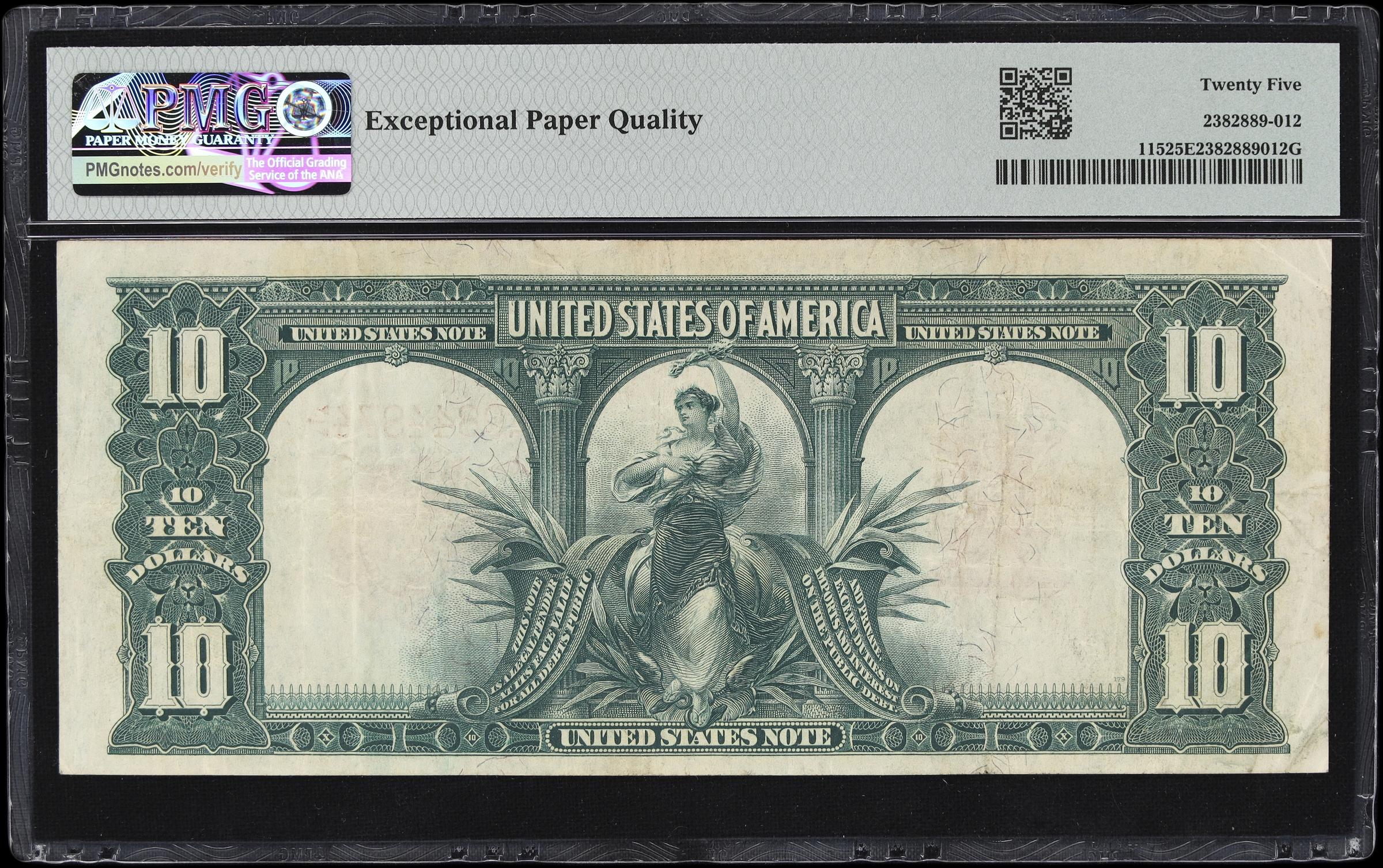image for: Fr. 115. 1901 $10 Legal Tender Note. PMG Very Fine 25 EPQ.