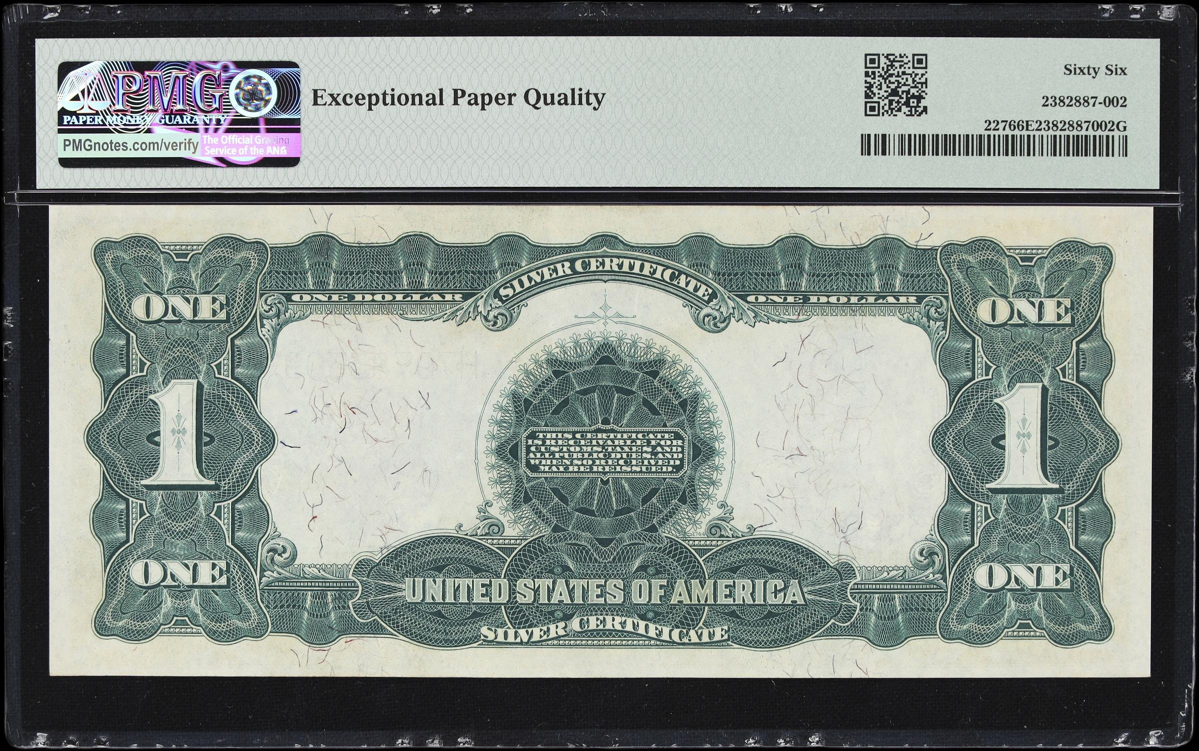 image for: Fr. 227. 1899 $1 Silver Certificate. PMG Gem Uncirculated 66 EPQ.