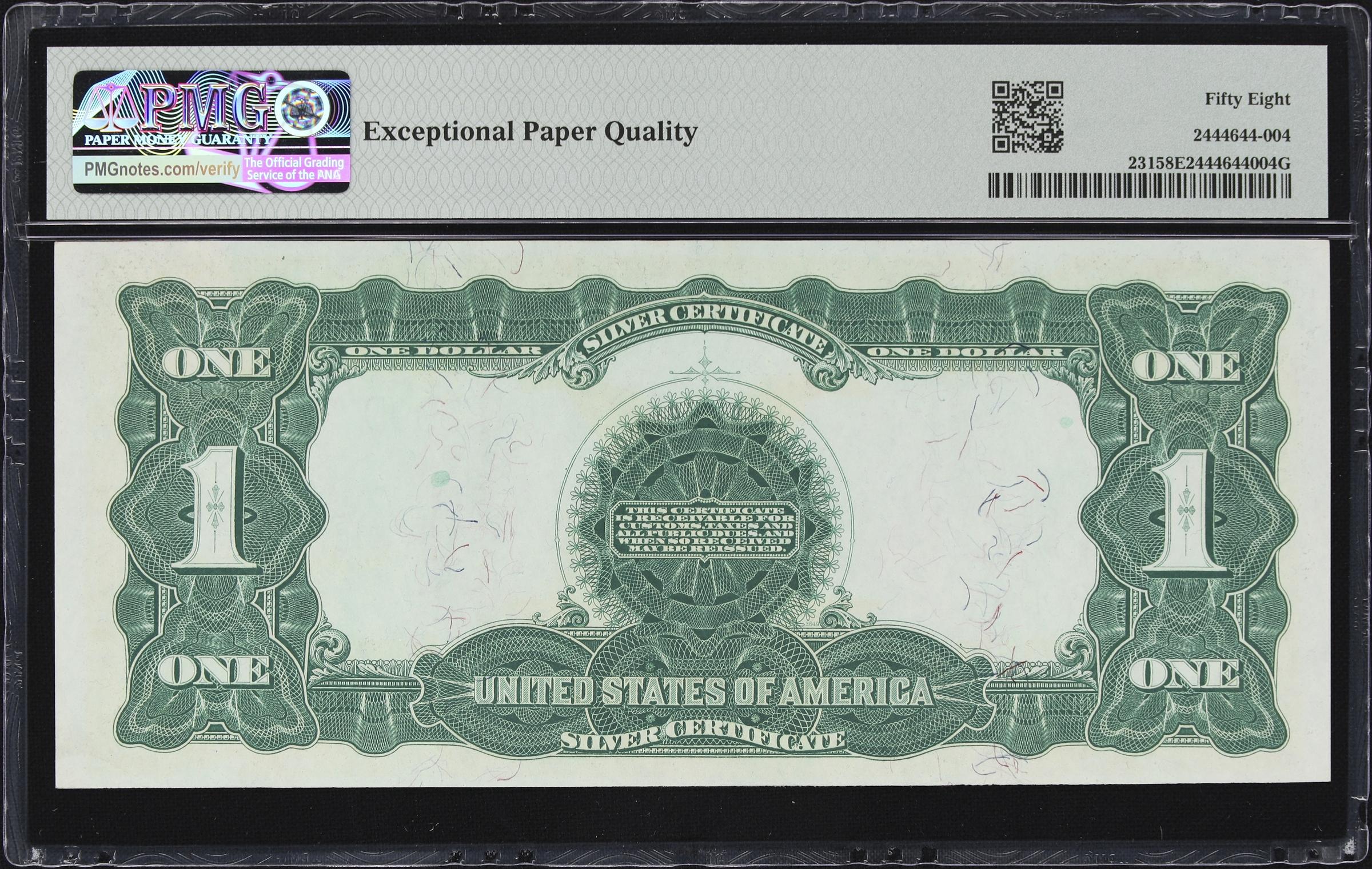 image for: Fr. 231. 1899 $1 Silver Certificate. PMG Choice About Uncirculated 58 EPQ. Carmi A. Thompson Courtesy Autograph. Low Serial Number.