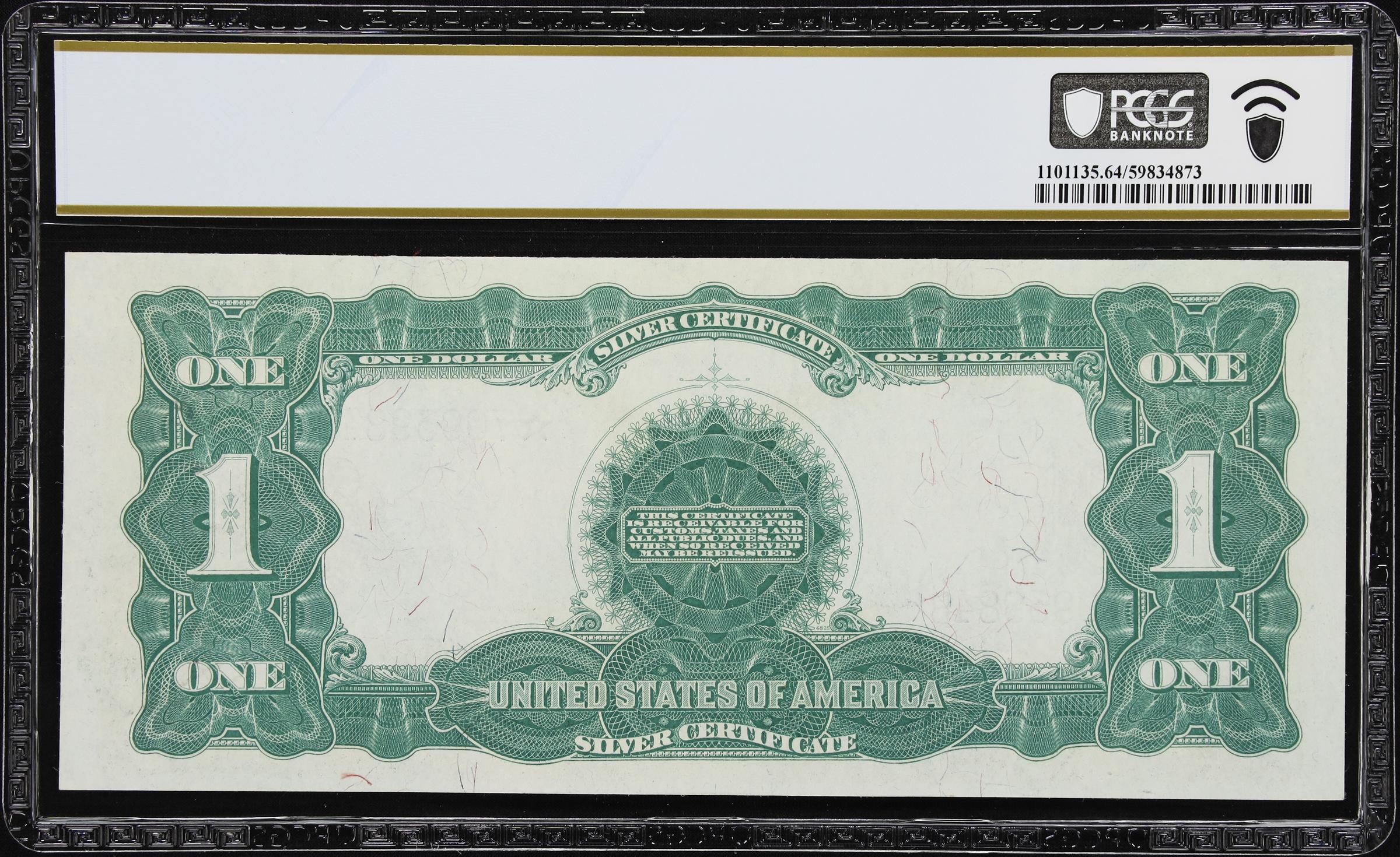 image for: Fr. 233*. 1899 $1 Silver Certificate Star Note. PCGS Banknote Choice Uncirculated 64. John Burke Courtesy Autograph.