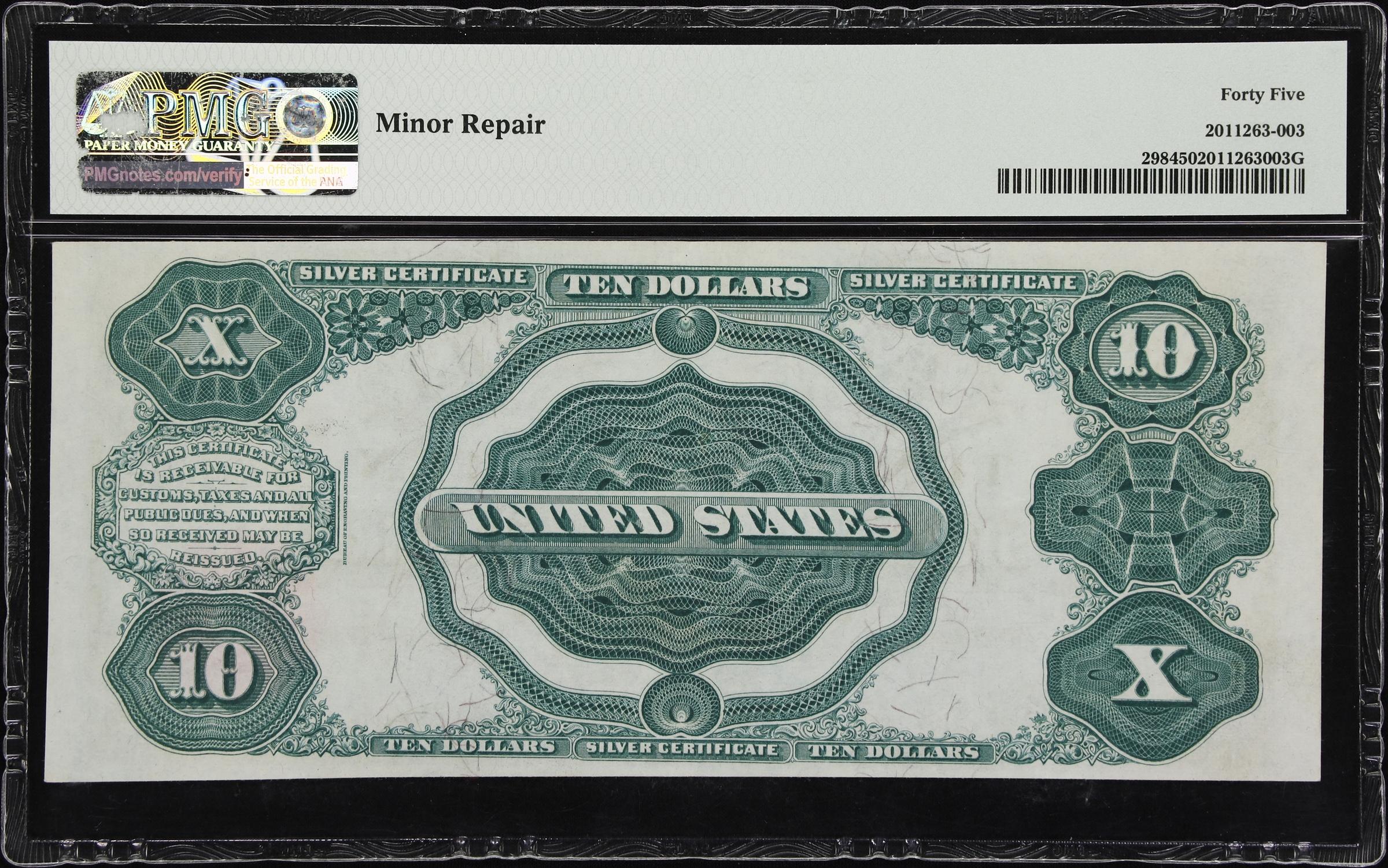 image for: Fr. 298. 1891 $10 Silver Certificate. PMG Choice Extremely Fine 45.