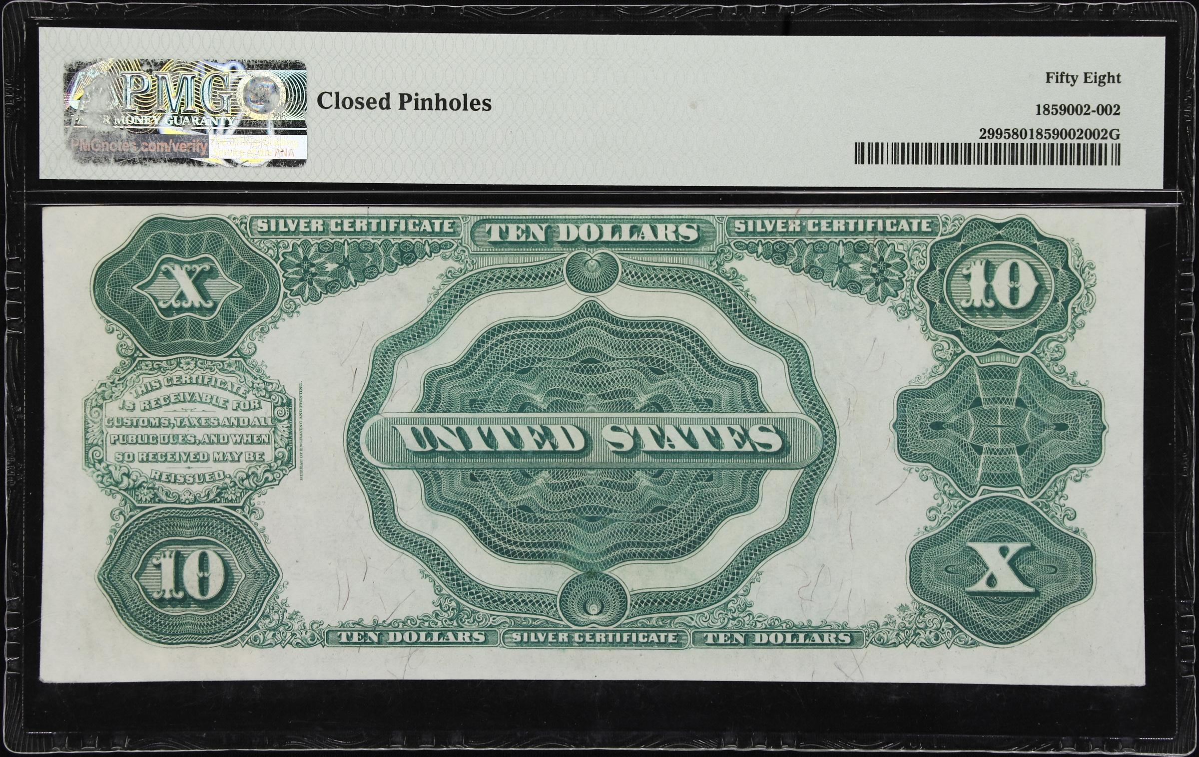 image for: Fr. 299. 1891 $10 Silver Certificate. PMG Choice About Uncirculated 58.