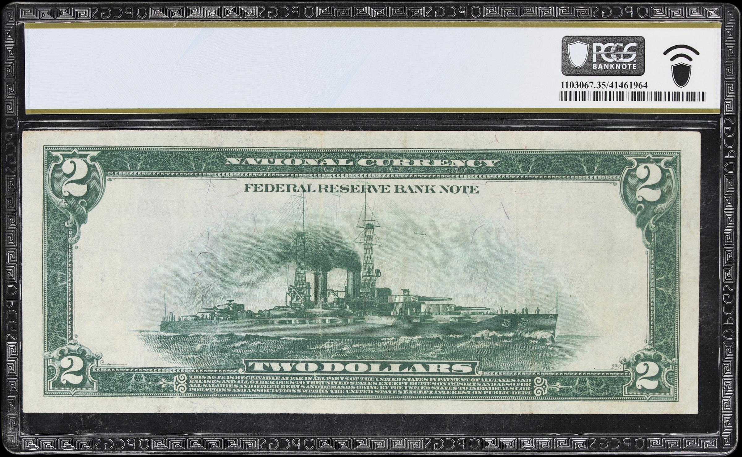 image for: Fr. 747*. 1918 $2 Federal Reserve Bank Star Note. Boston. PCGS Banknote Choice Very Fine 35.