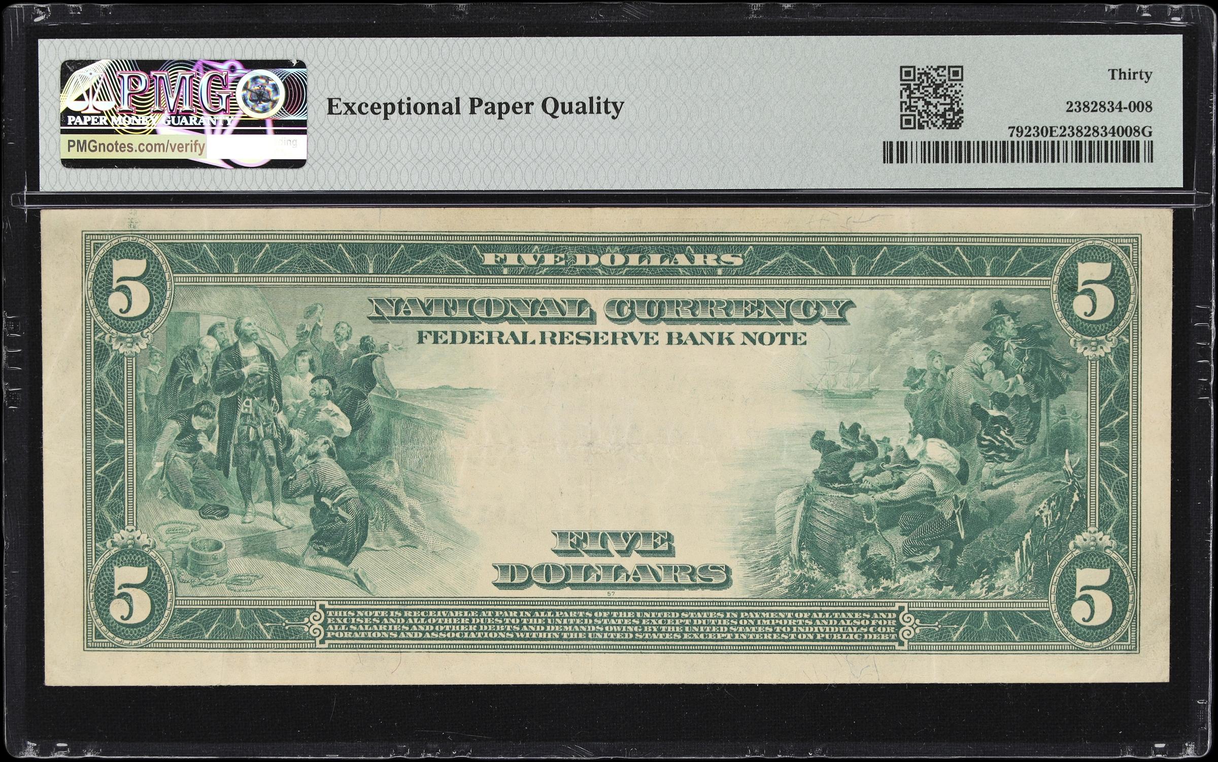 image for: Fr. 792. 1918 $5 Federal Reserve Bank Note. Atlanta. PMG Very Fine 30 EPQ.