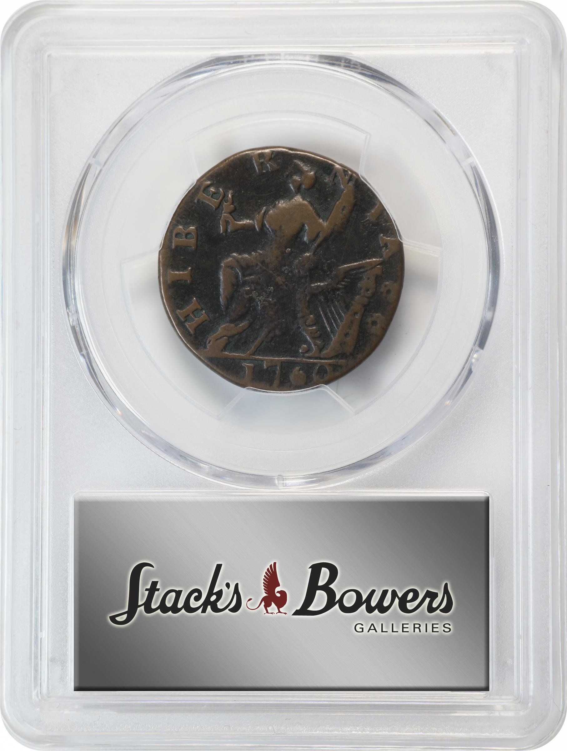 image for: 1760 Voce Populi Halfpenny. Nelson-12, Zelinka 15-N, W-13950. Rarity-3. P in Front of Face. VF Details--Environmental Damage (PCGS).