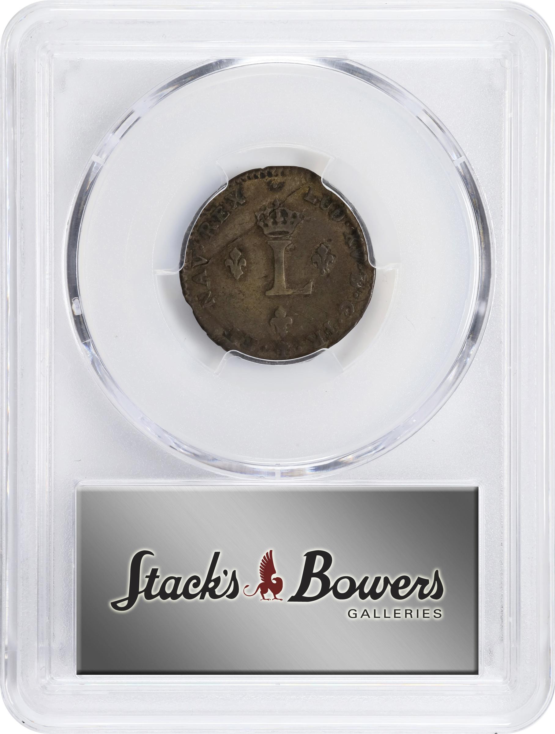 image for: 1739-V Sou Marque. Troyes Mint. Vlack-193. Rarity-2. EF Details--Bent (PCGS).