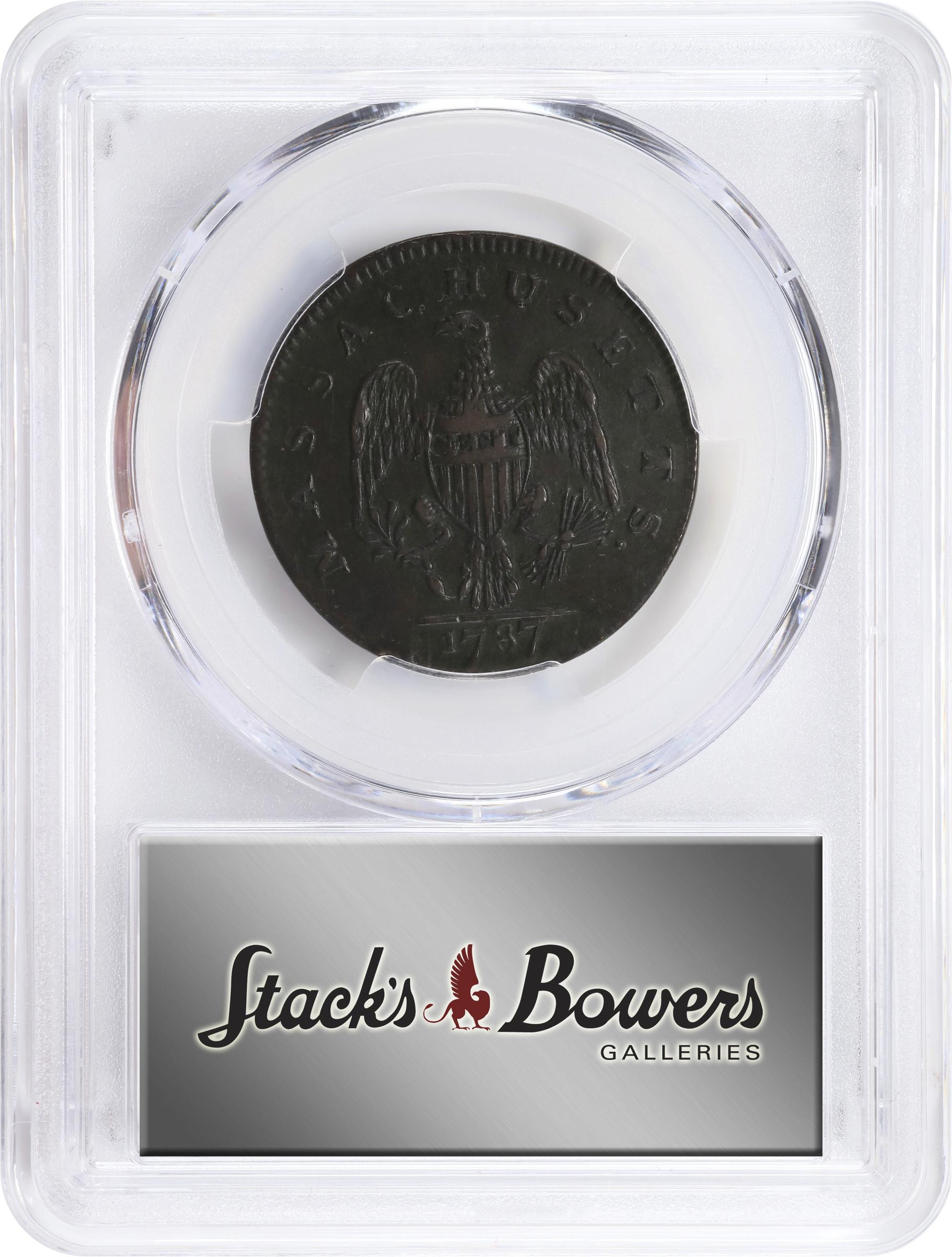 image for: 1787 Massachusetts Cent. Ryder 2b-E, W-6060. Rarity-4-. Arrows in Left Talon. EF Details--Tooled (PCGS).