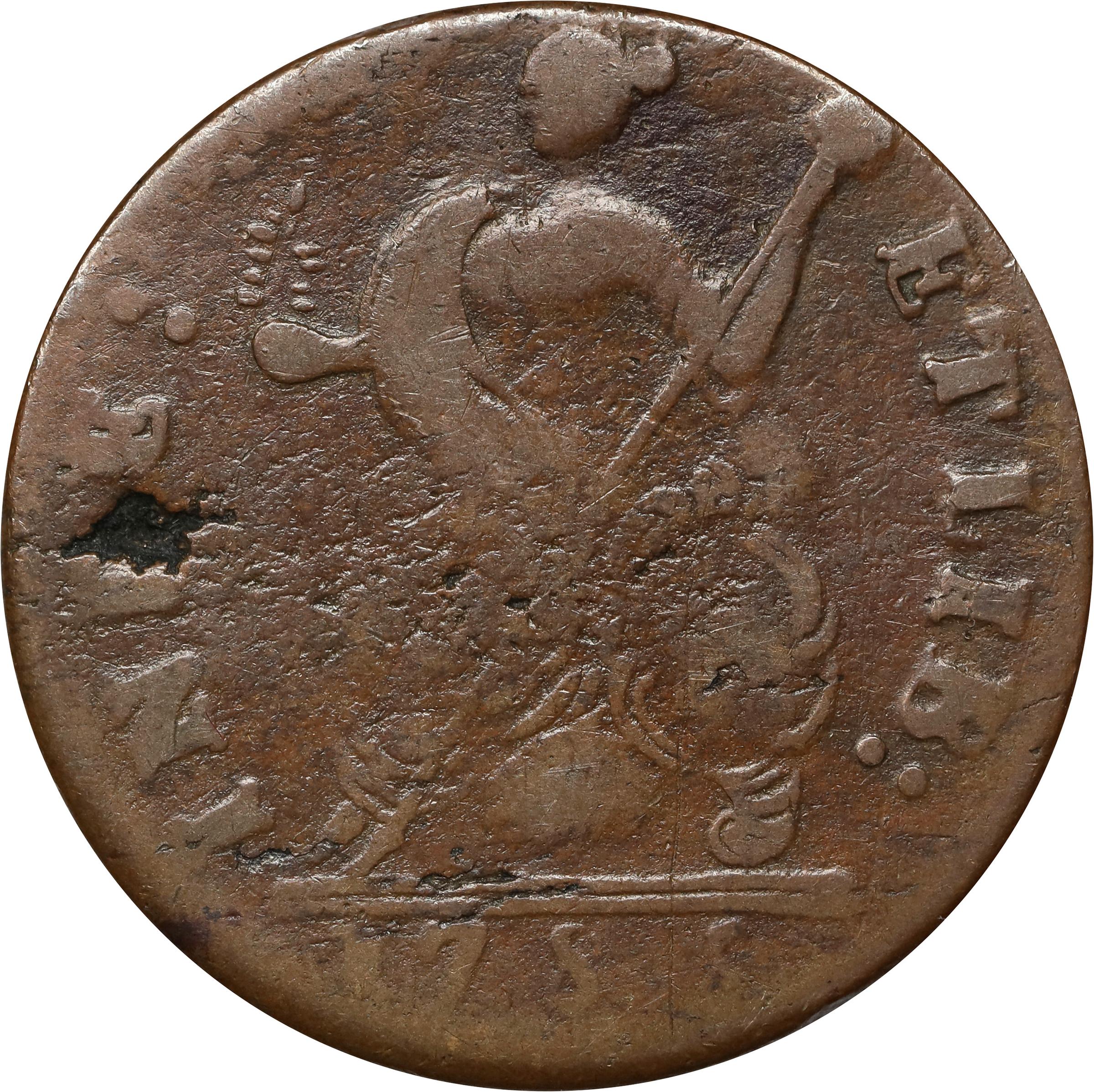 image for: 1785 Connecticut Copper. Miller 8-D, W-2455. Rarity-5+. Bust Left. Fine.