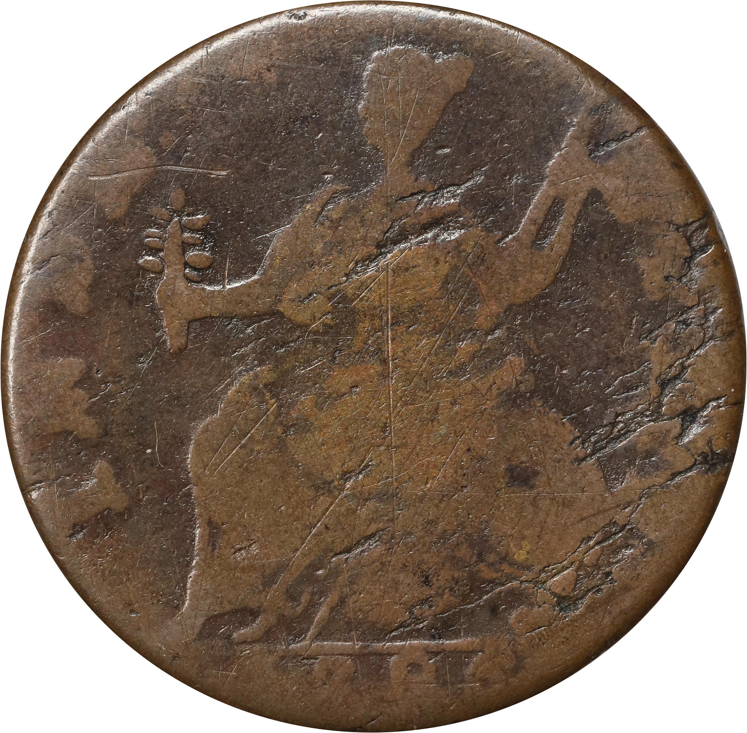 image for: 1786 Connecticut Copper. Miller 4.2-R, W-2530. Rarity-6. Mailed Bust Left. Good. Inked Attribution.