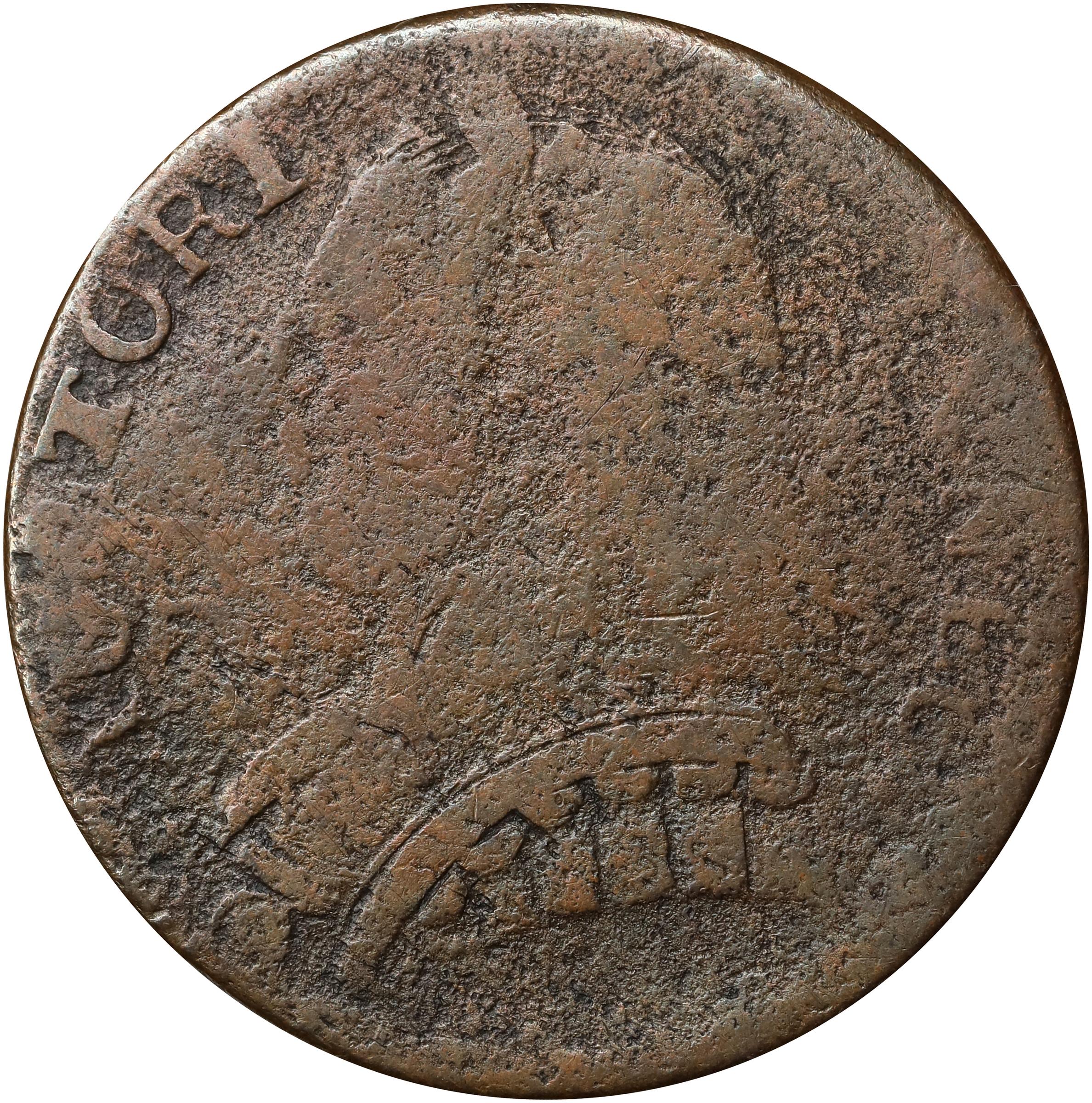 image for: 1787 Connecticut Copper. Miller 3-G.1, W-2805. Rarity-6-. Mailed Bust Left. Very Fine, Granular.