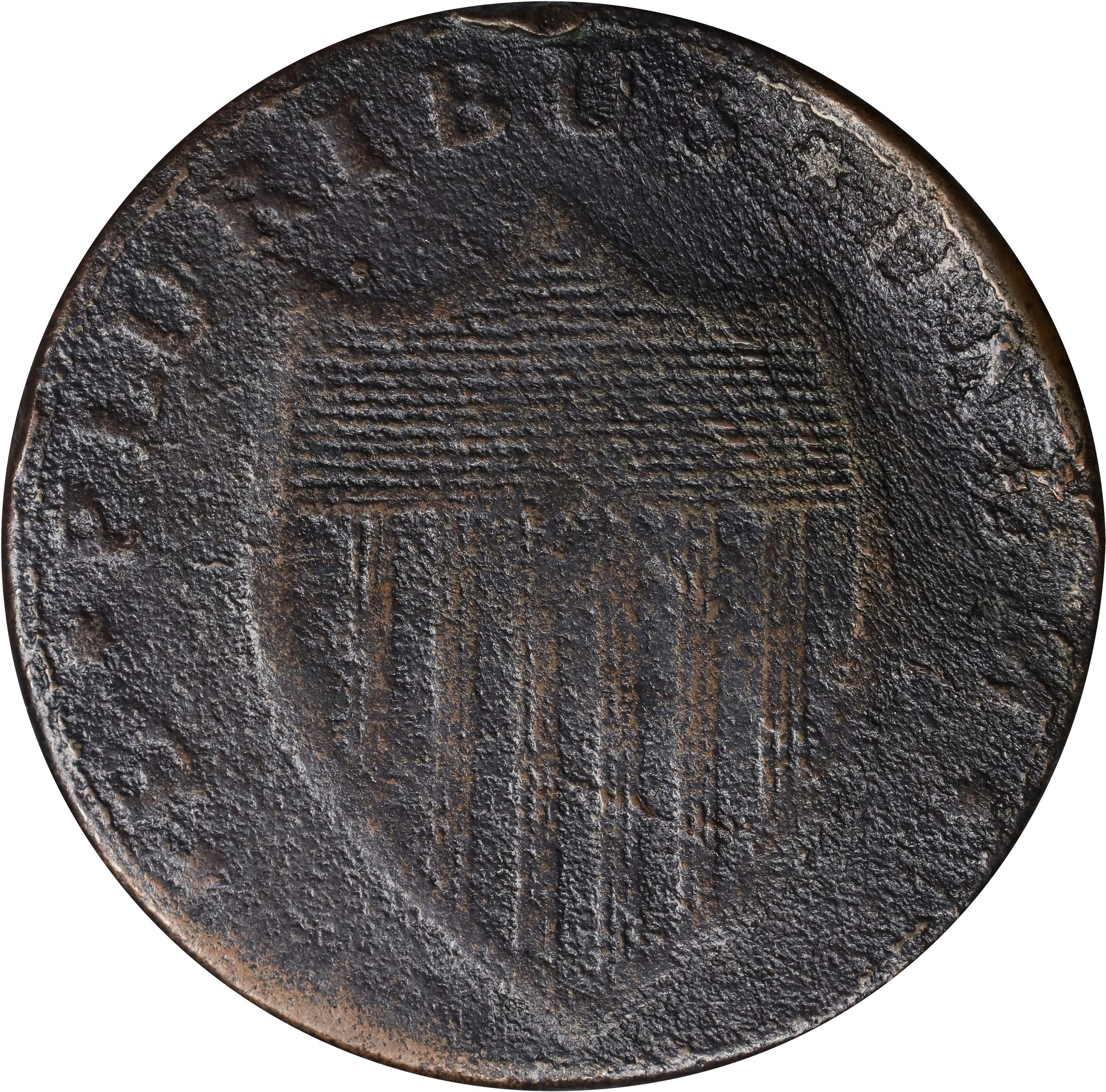 image for: 1786 New Jersey Copper. Maris 14-J, W-4810. Rarity-1. Straight Plow Beam, Stegosaurus Head. Good, Damaged.