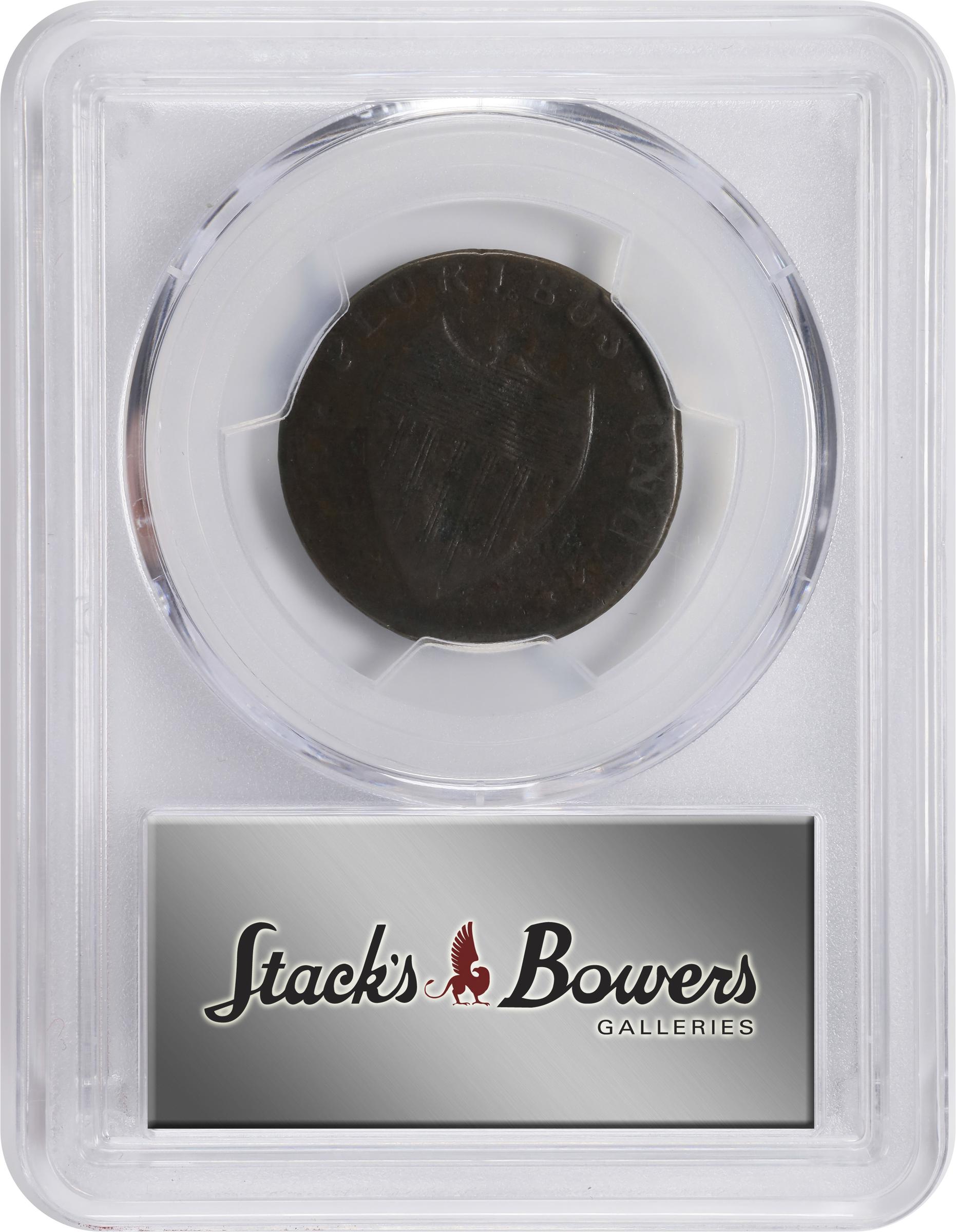 image for: 1786 New Jersey Copper. Maris 25-S, W-4980. Rarity-5. Straight Plow Beam, Eye in Neck. VG Details--Damage (PCGS).