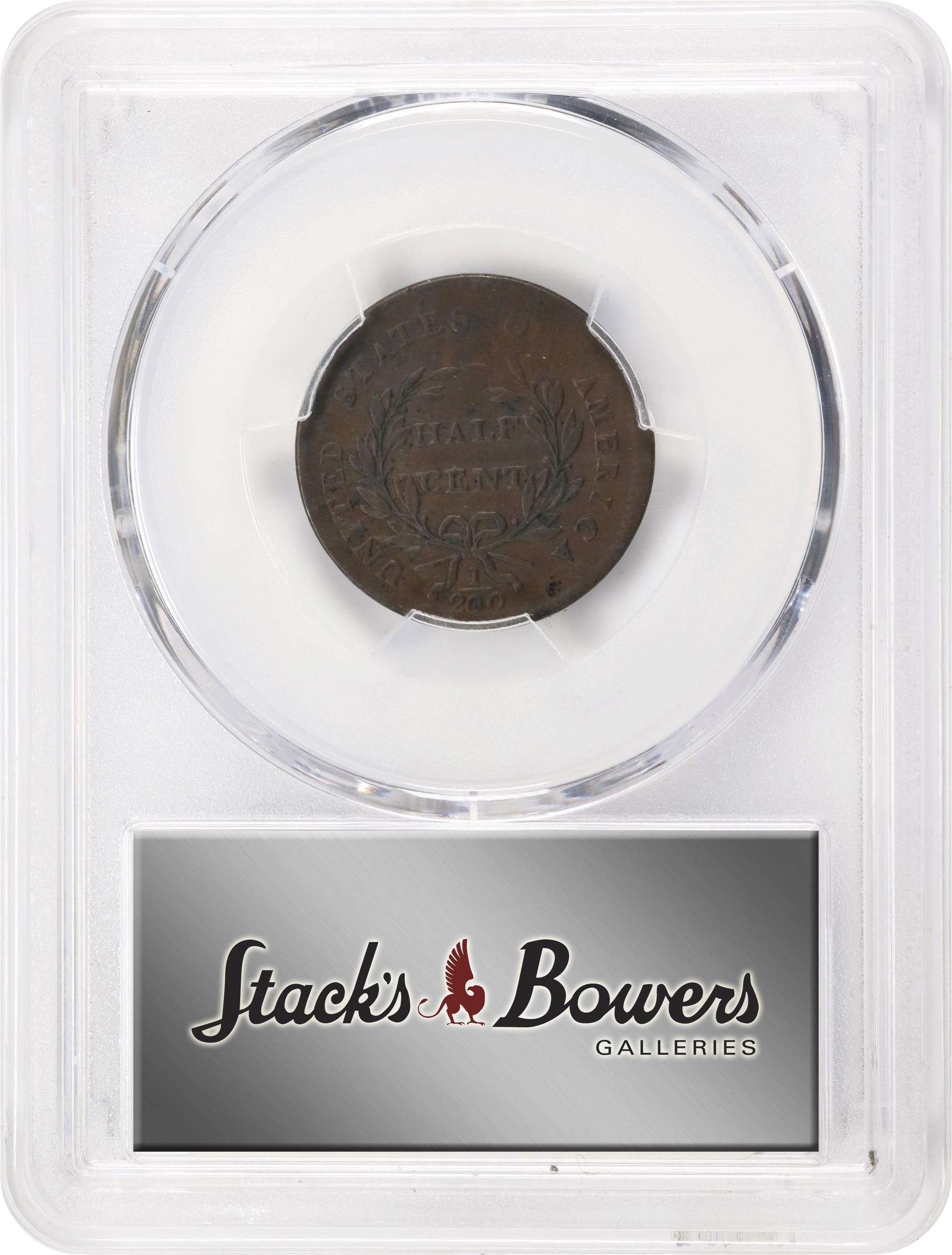 image for: 1800 Draped Bust Half Cent. C-1. Rarity-1. VF Details--Cleaned (PCGS).