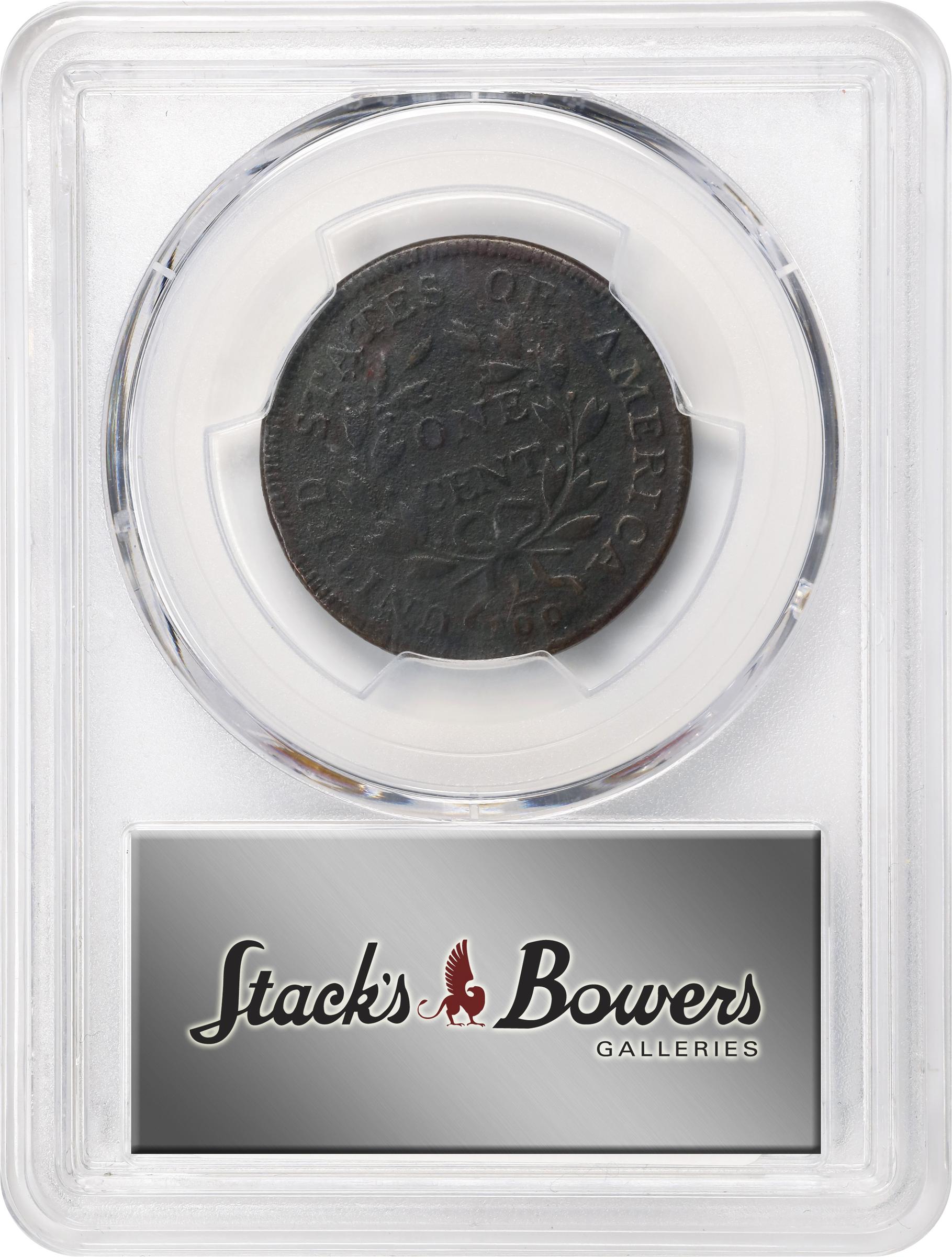 image for: 1797 Draped Bust Cent. S-125, B-15. Rarity-5. Reverse of 1797, Stems to Wreath. VG Details--Environmental Damage (PCGS).