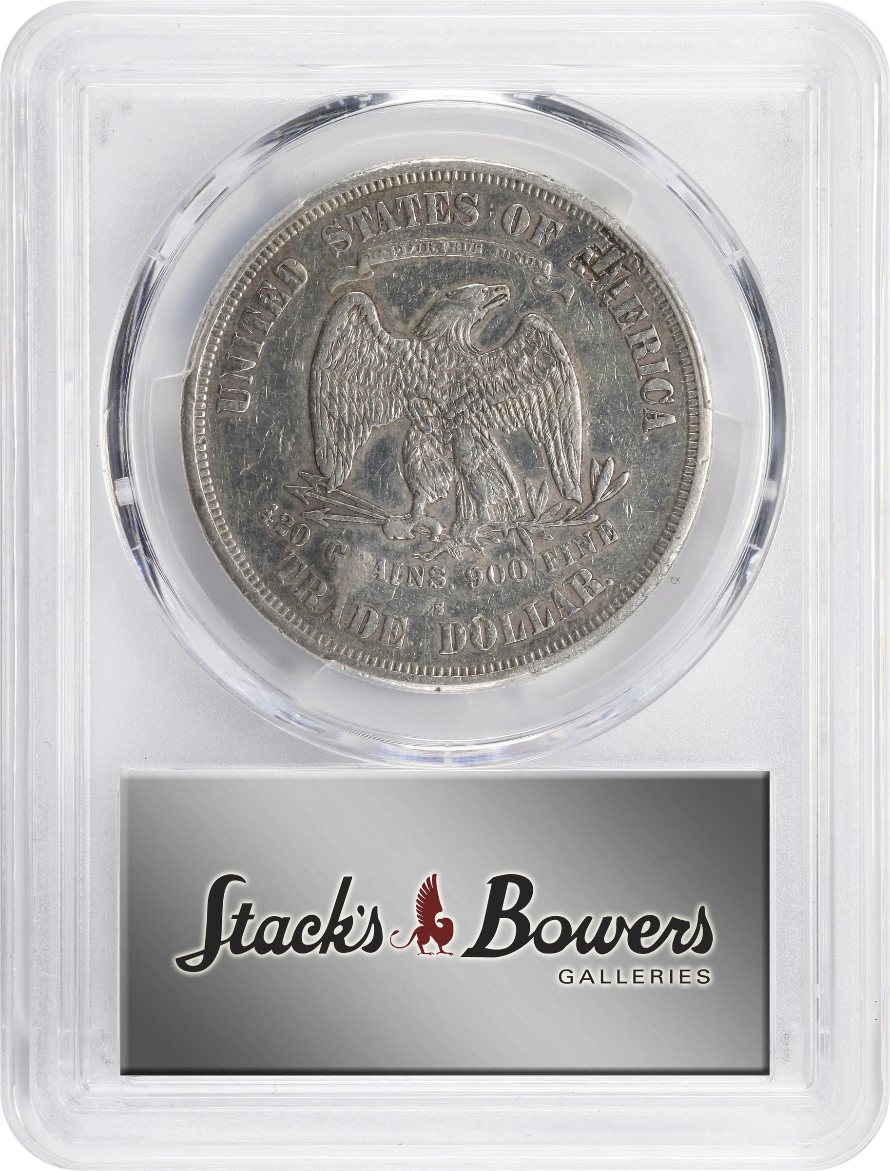 image for: 1874-S Trade Dollar. Chop Mark. EF Details--Cleaned (PCGS).