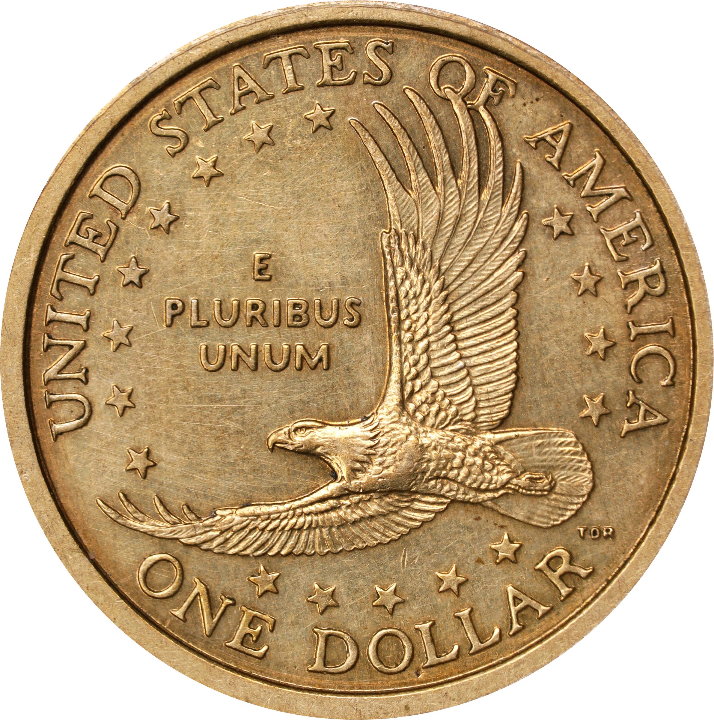 image for: 2000-P Sacagawea "Cheerios" Dollar. FS-902. Boldly Detailed Tail Feathers. AU-58 Details--Cleaned (ANACS).
