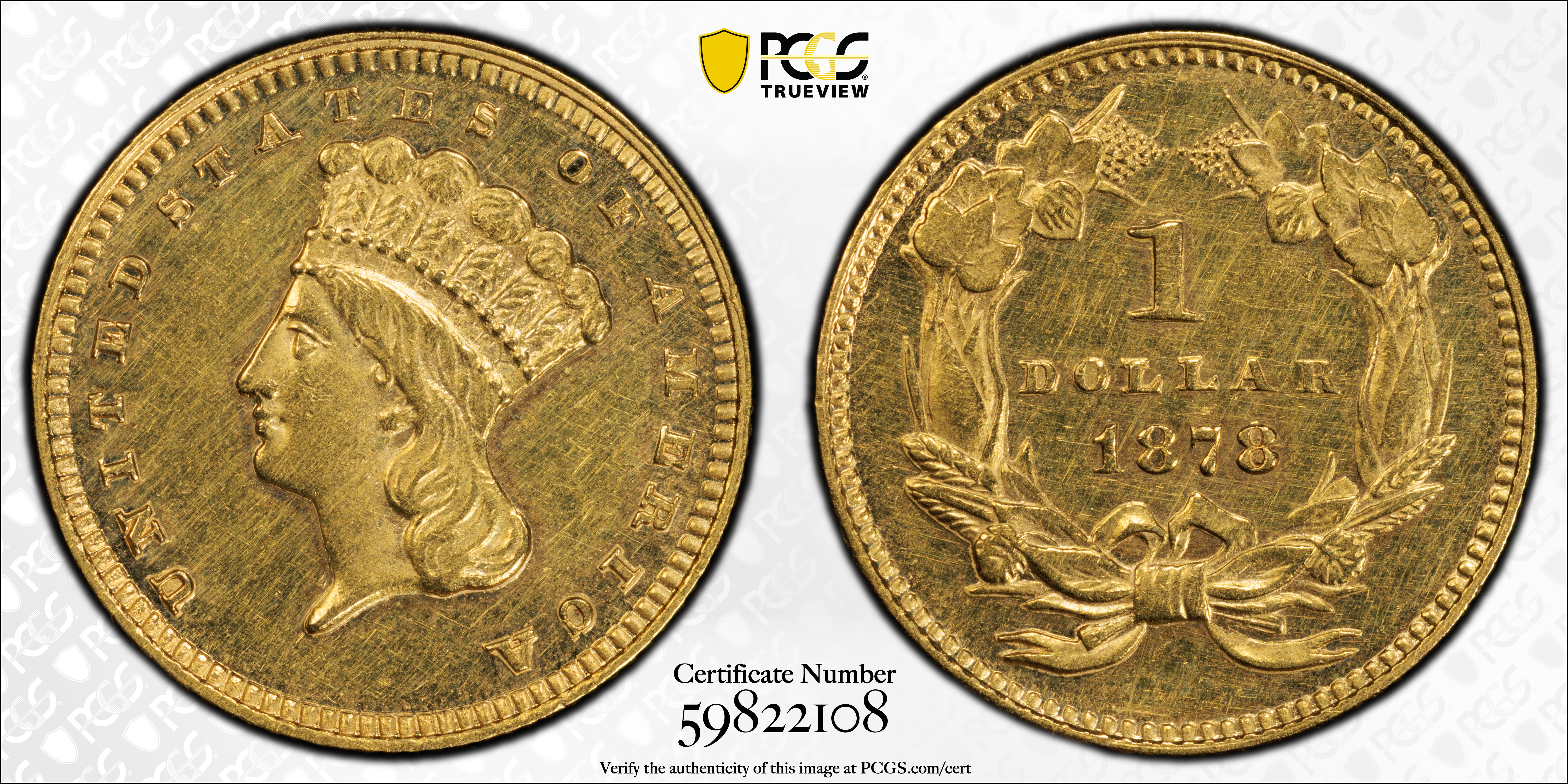 image for: 1878 Gold Dollar. Unc Details--Cleaned (PCGS).