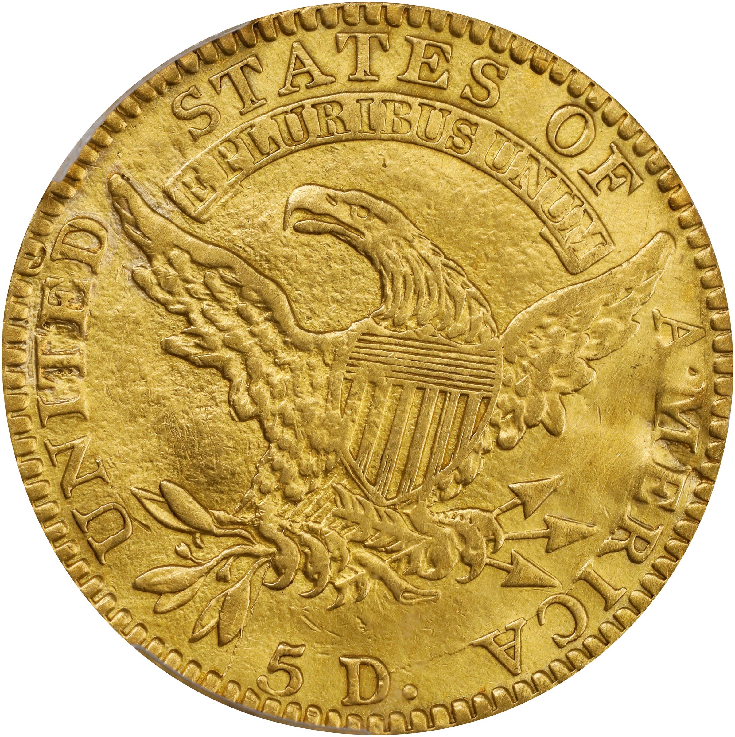 image for: 1818 Capped Head Left Half Eagle. BD-1. Rarity-5. VG Details--Repaired (PCGS).