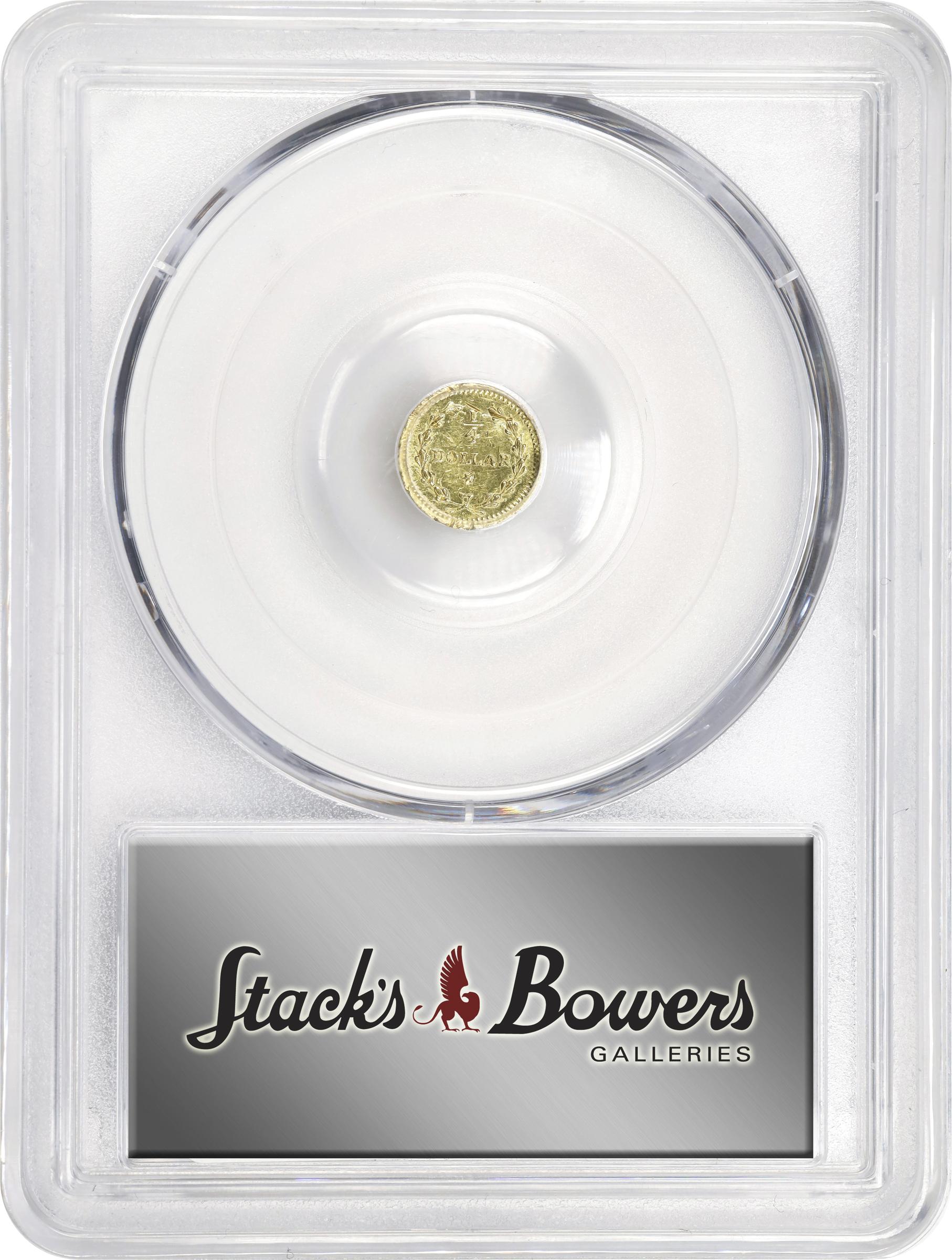 image for: Undated (1853) Round 25 Cents. BG-221. Rarity-3. Liberty Head. Unc Details--Damage (PCGS).