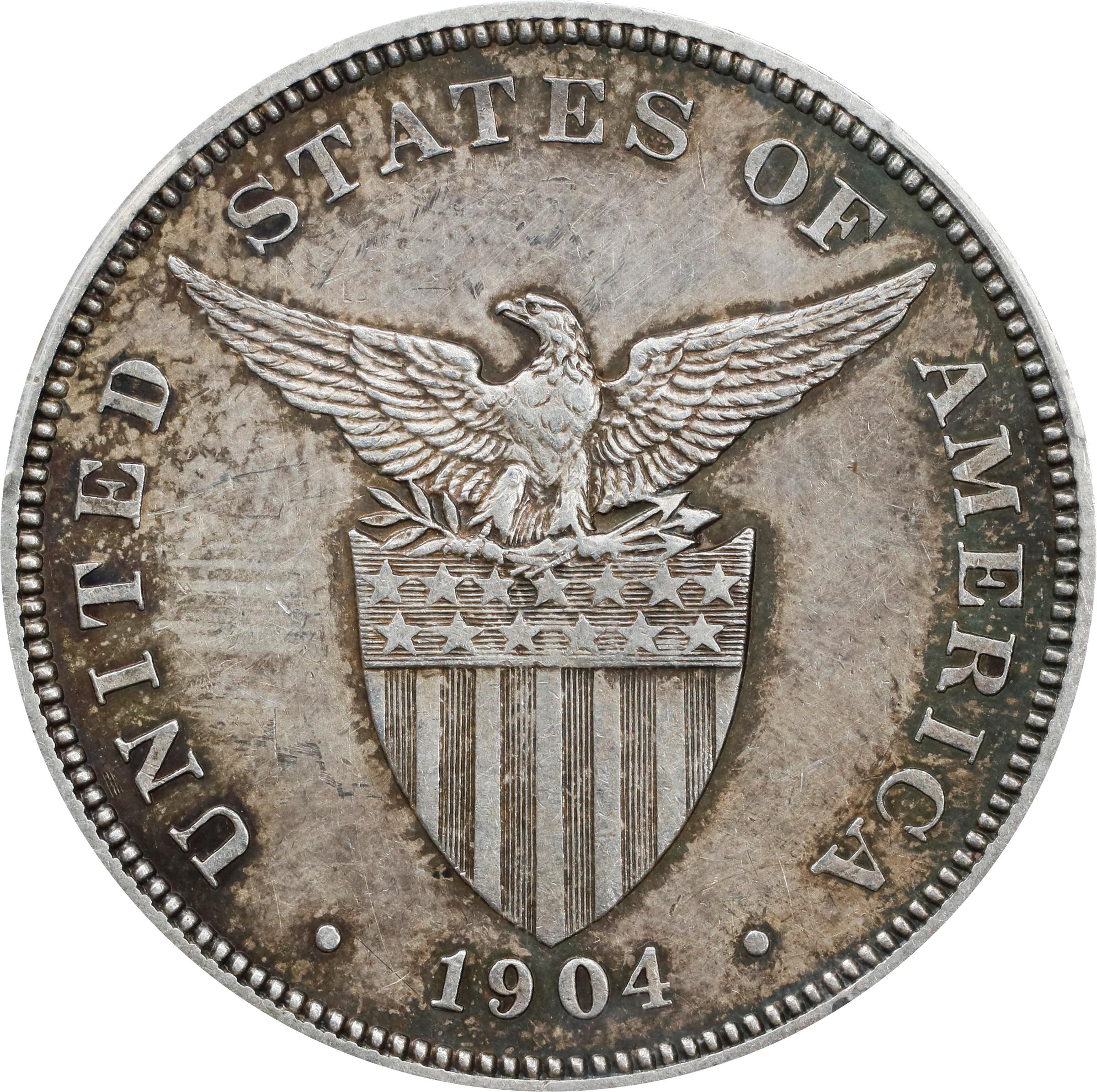 image for: 1904 Fifty Centavos. AU Details--Cleaned (PCGS).