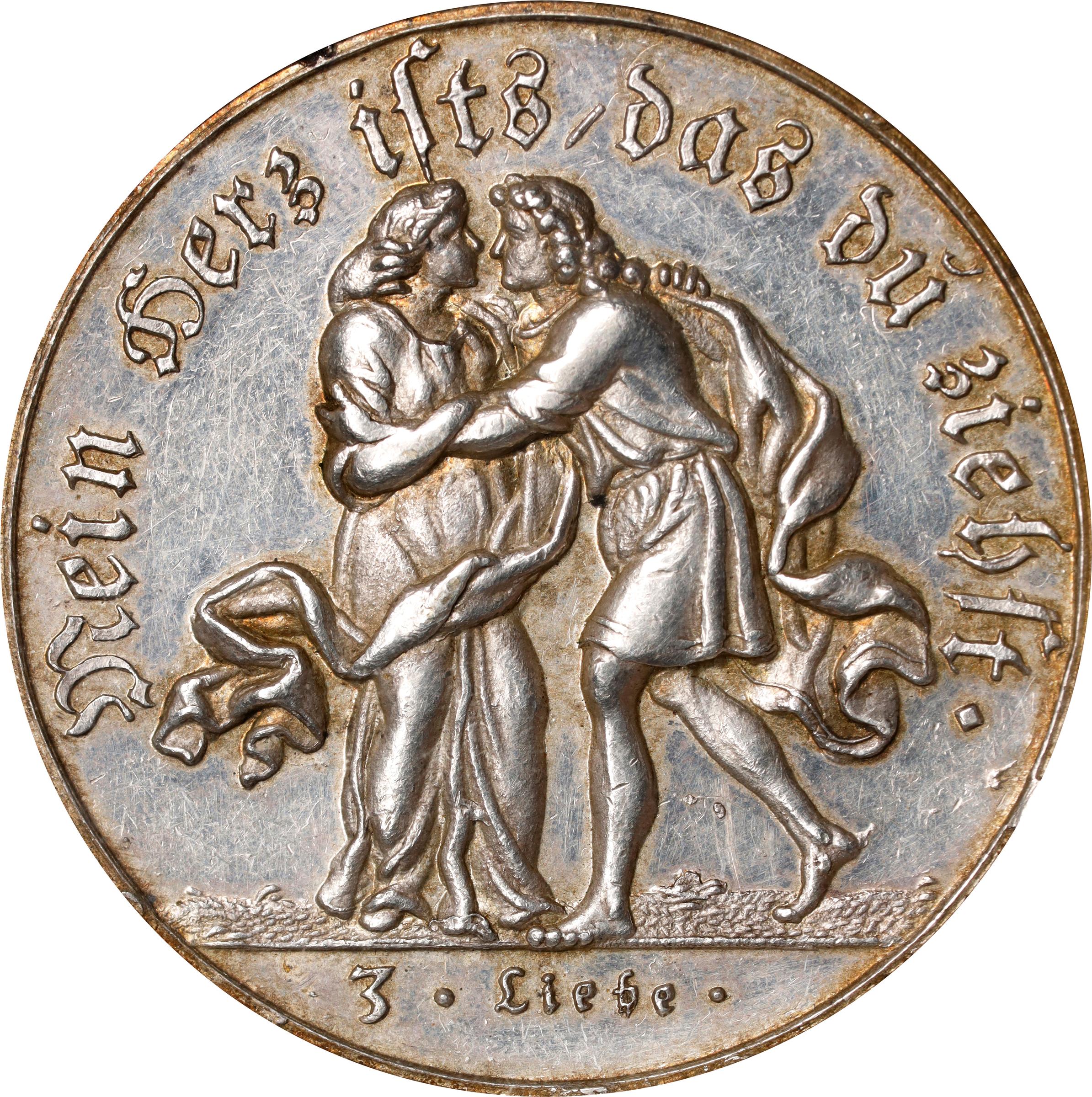 image for: GERMANY. Saxe-Gotha-Altenburg. Marriage Silver Medal, ND (ca. 1720). ANACS AU-50.