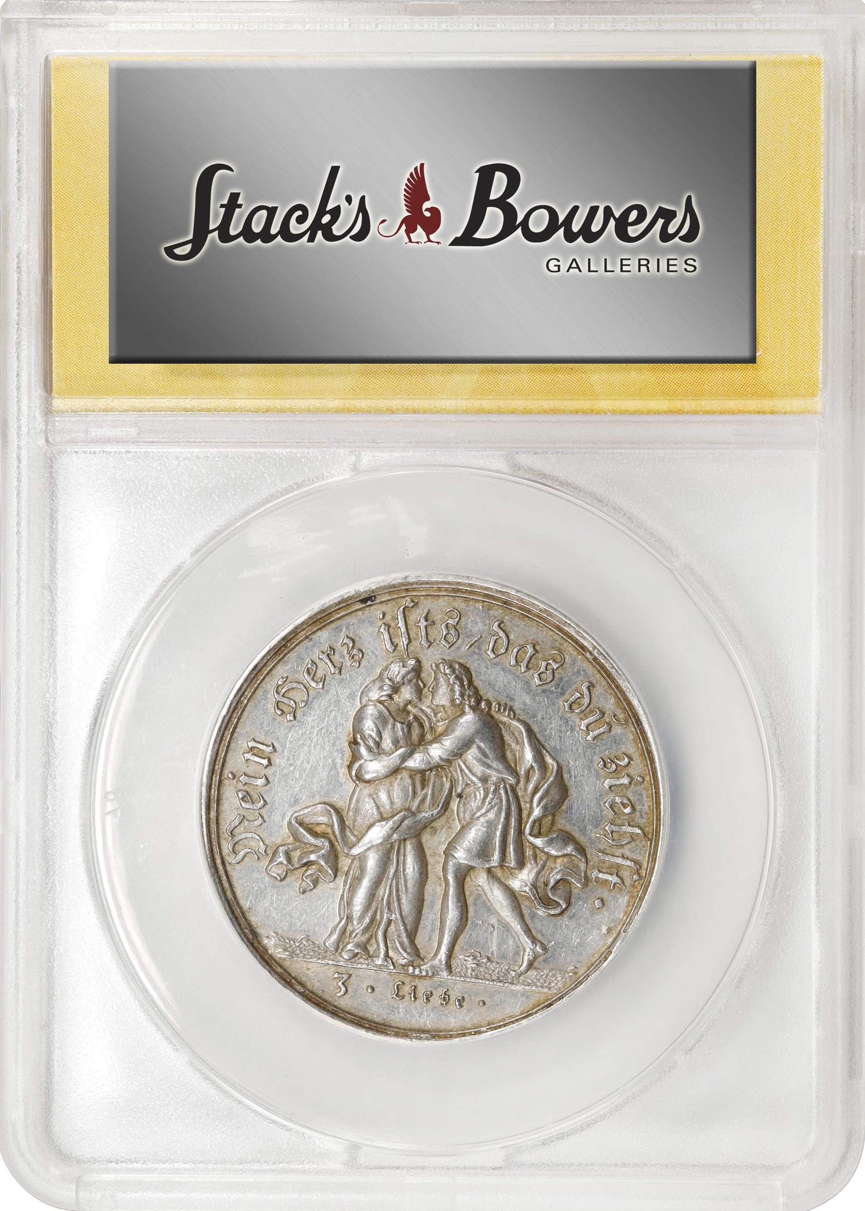 image for: GERMANY. Saxe-Gotha-Altenburg. Marriage Silver Medal, ND (ca. 1720). ANACS AU-50.