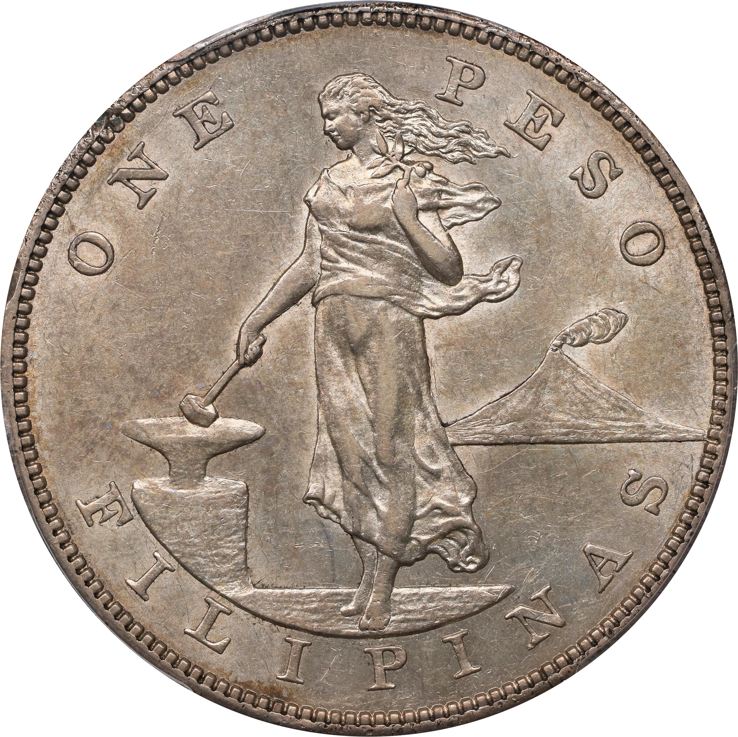 image for: PHILIPPINES. Peso, 1903-S. San Francisco Mint. PCGS AU-58.