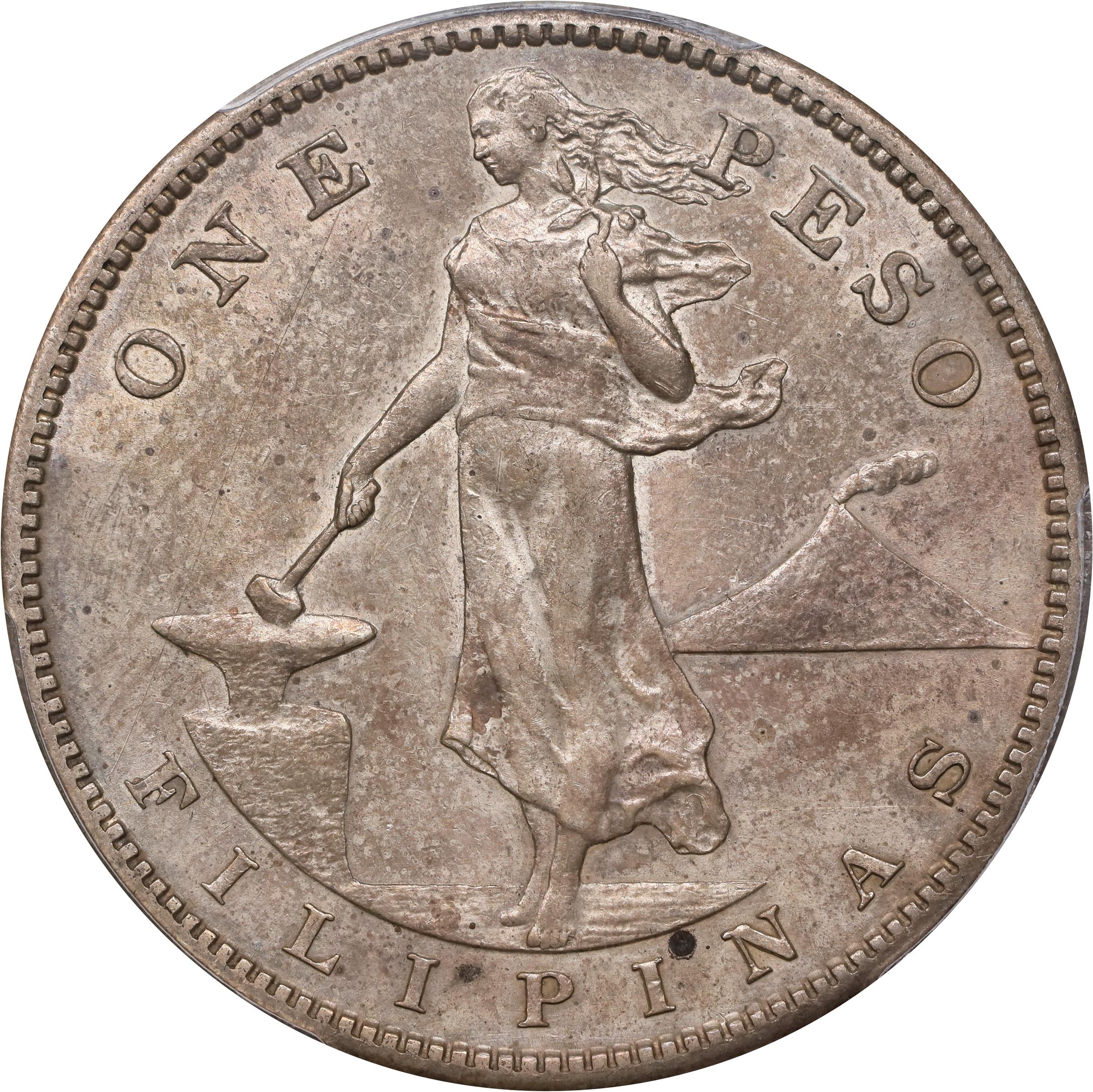 image for: PHILIPPINES. Peso, 1911-S. San Francisco Mint. PCGS Genuine--Cleaned, EF Details.