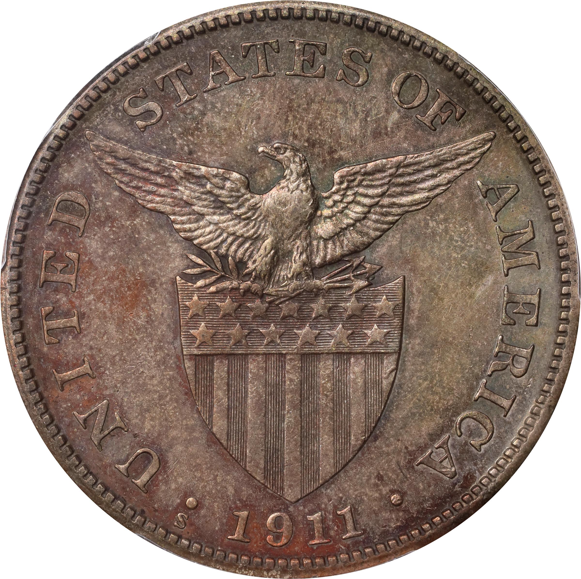 image for: PHILIPPINES. Peso, 1911-S. San Francisco Mint. PCGS Genuine--Cleaned, EF Details.