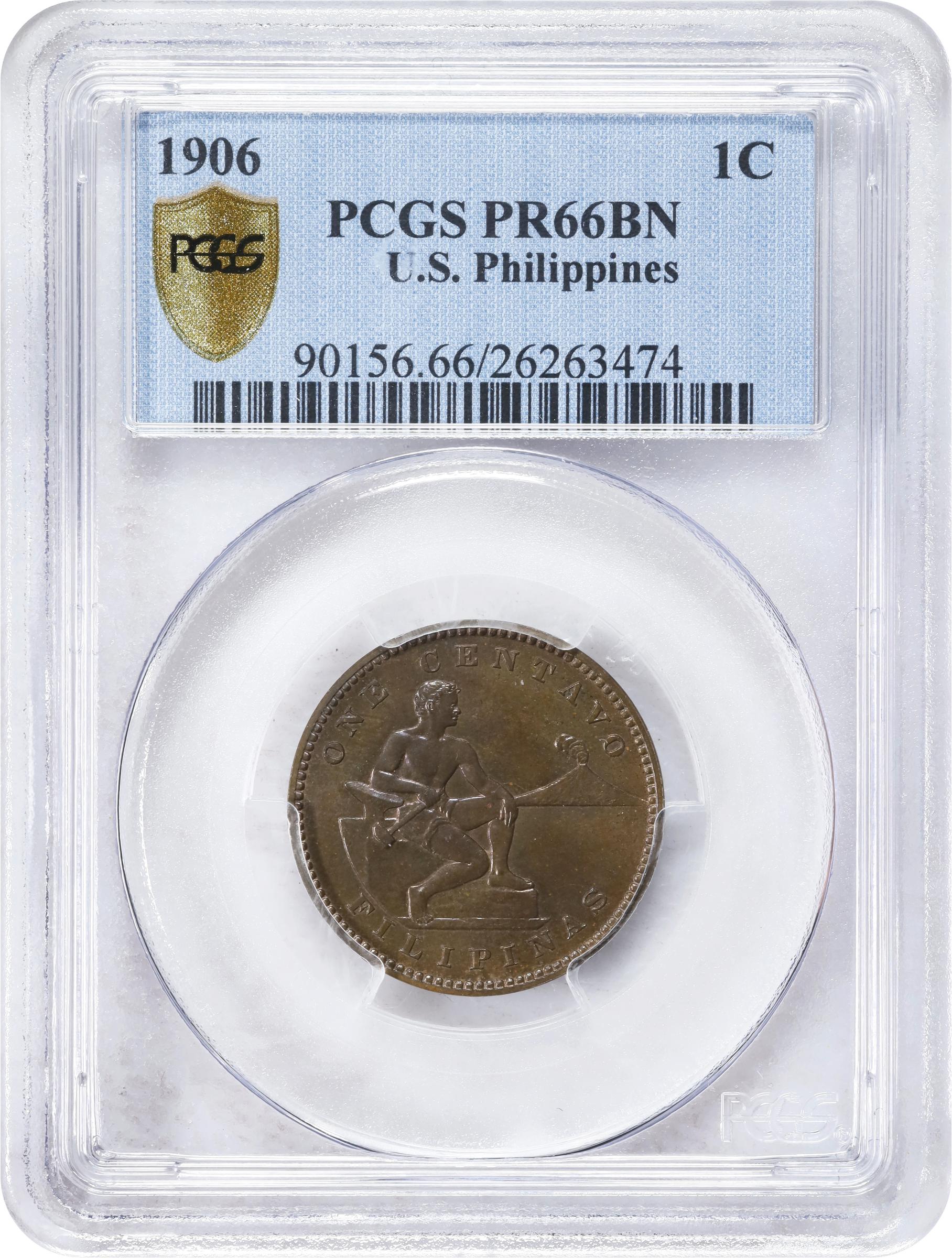 image for: PHILIPPINES. Centavo, 1906. PCGS PROOF-66 Brown.