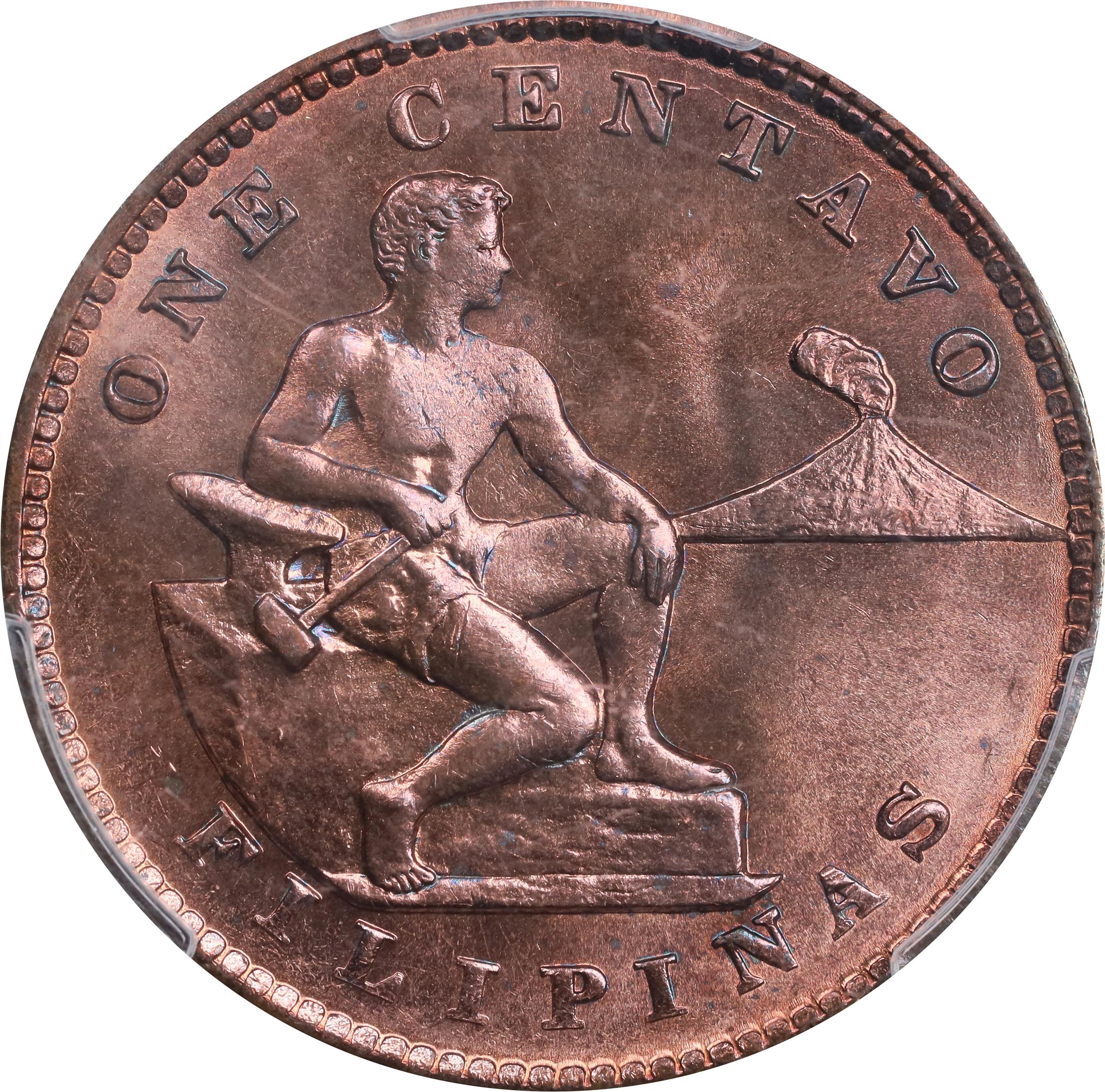 image for: PHILIPPINES. Centavo, 1938-M. Manila Mint. PCGS MS-65 Red.