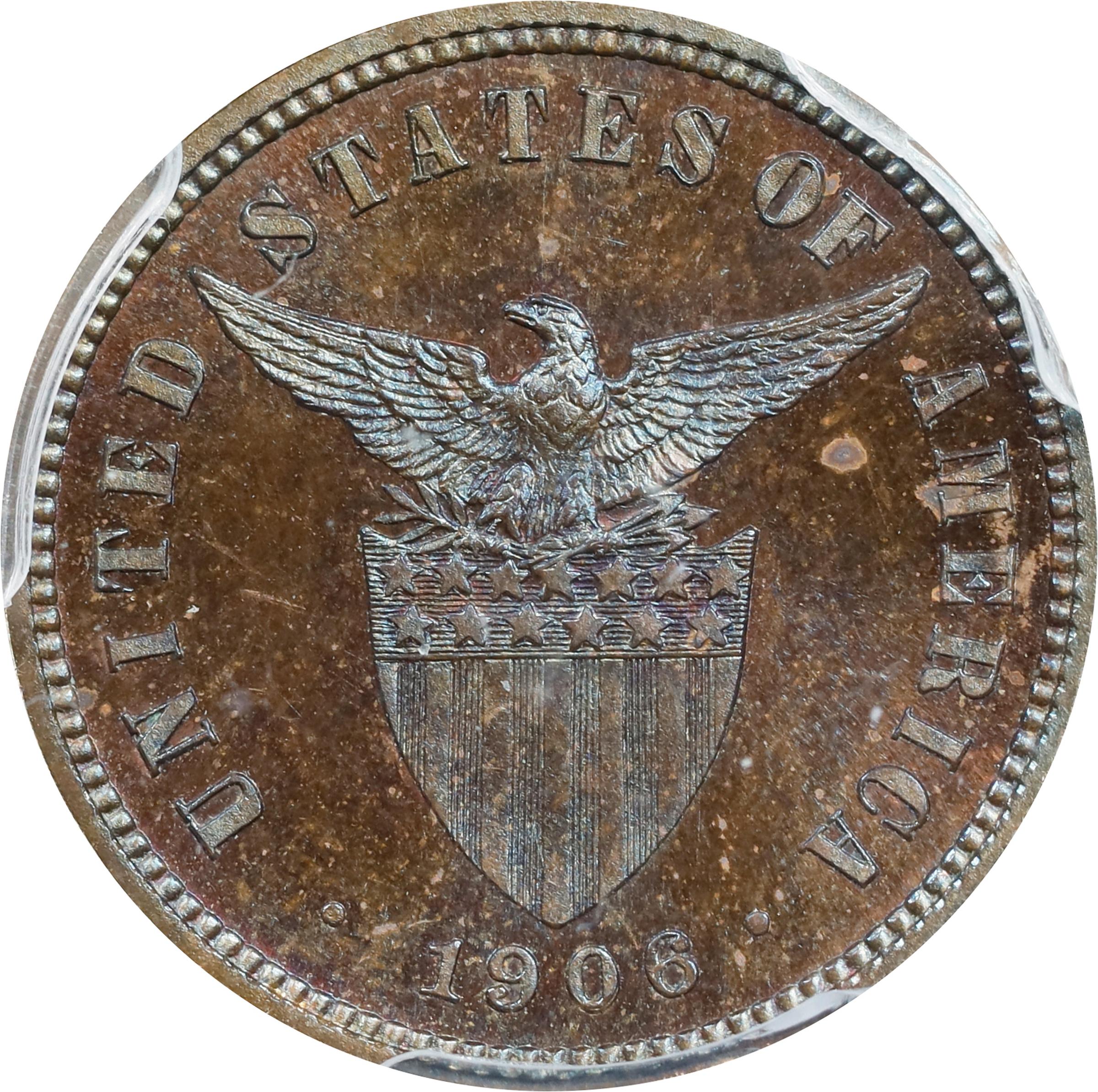 image for: PHILIPPINES. 1/2 Centavo, 1906. Philadelphia Mint. PCGS PROOF-64 Brown.