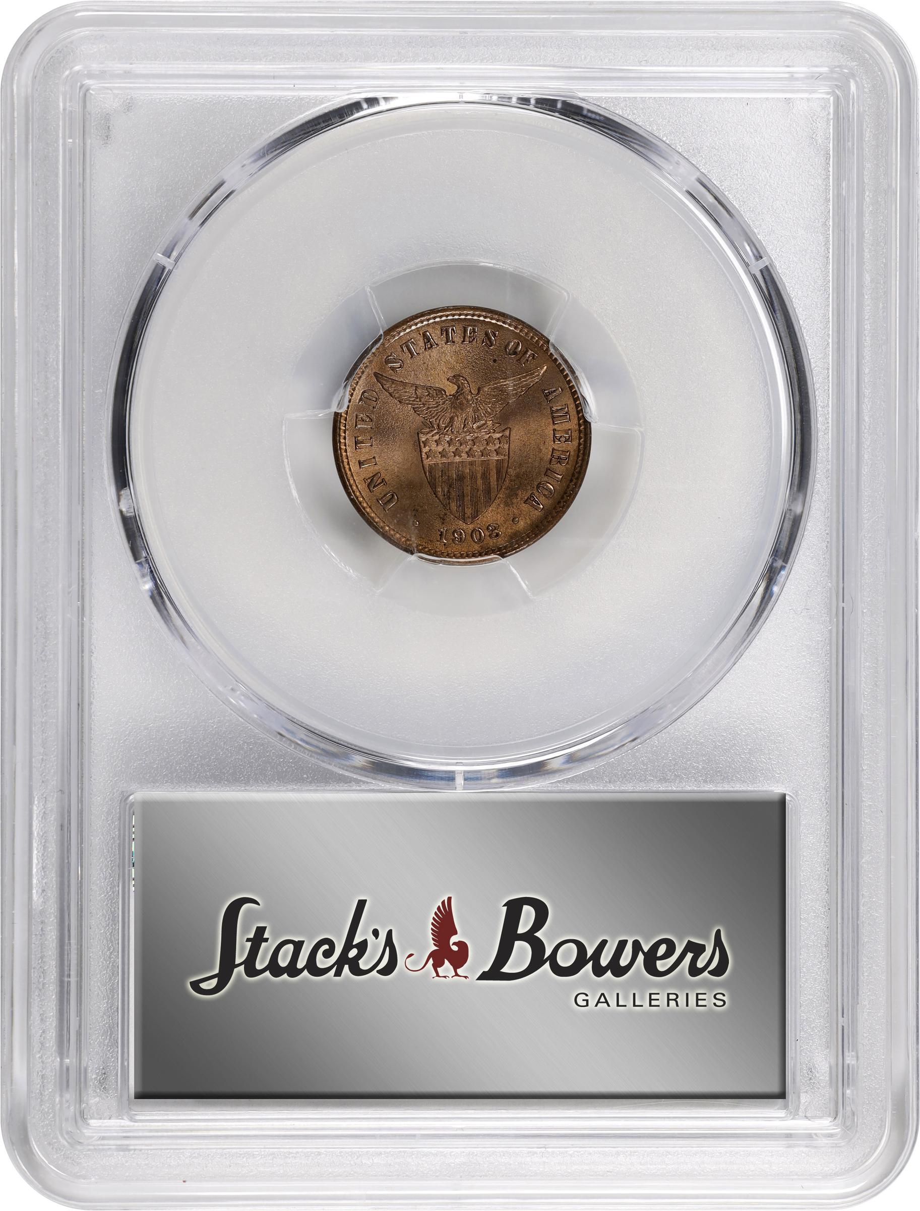 image for: PHILIPPINES. Duo of 1/2 Centavos (2 Pieces), 1903. Philadelphia Mint. PCGS MS-64 Red Brown.