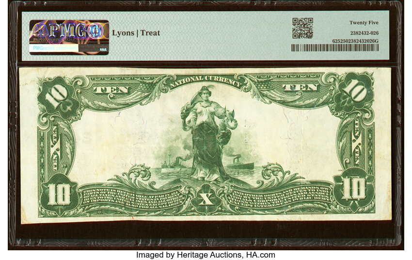 image for: 1902 3rd Charter Period, 3rd Issue $10  PMG VF25 Plain Back (Fr. 625)