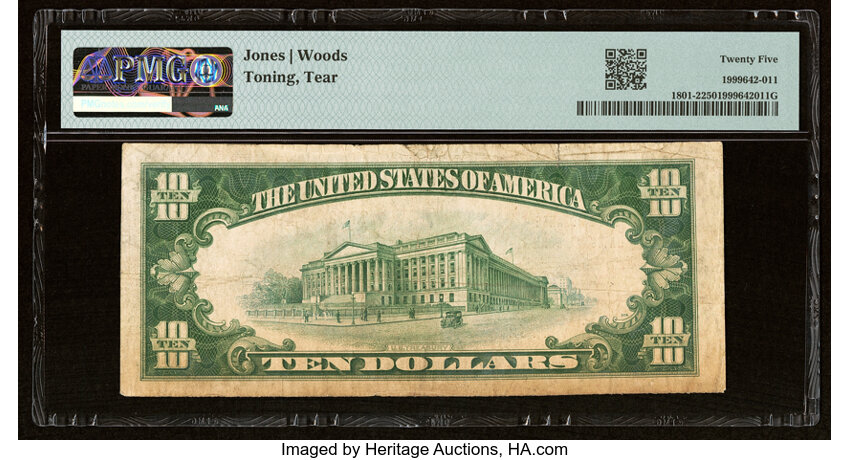 image for: 1929 Type 2 $10  PMG VF25 (Fr. 1801-2)