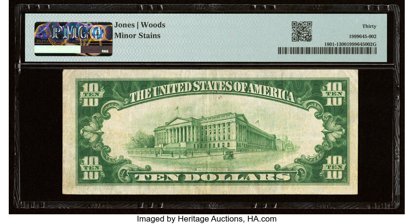 image for: 1929 Type 1 $10  PMG VF30 (Fr. 1801-1)