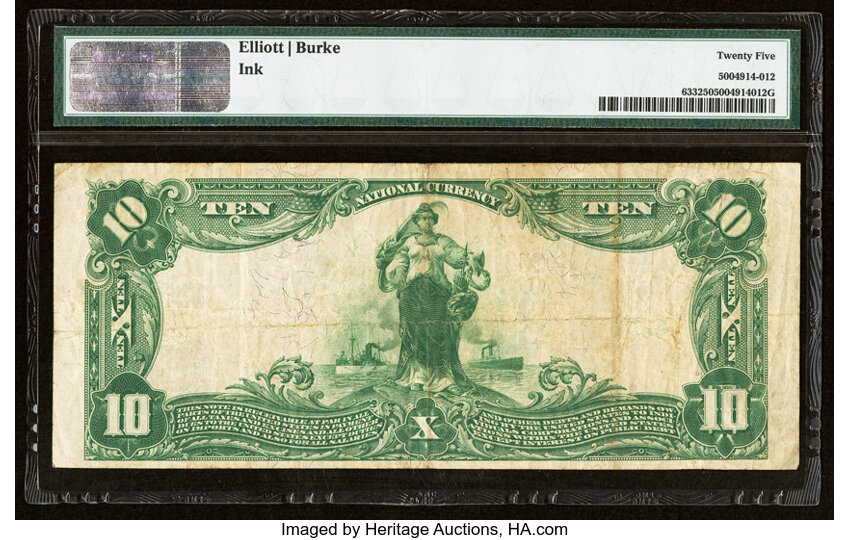 image for: 1902 3rd Charter Period, 3rd Issue $10  PMG VF25 Plain Back (Fr. 633)
