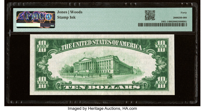 image for: 1929 Type 1 $10  PMG XF40 (Fr. 1801-1)
