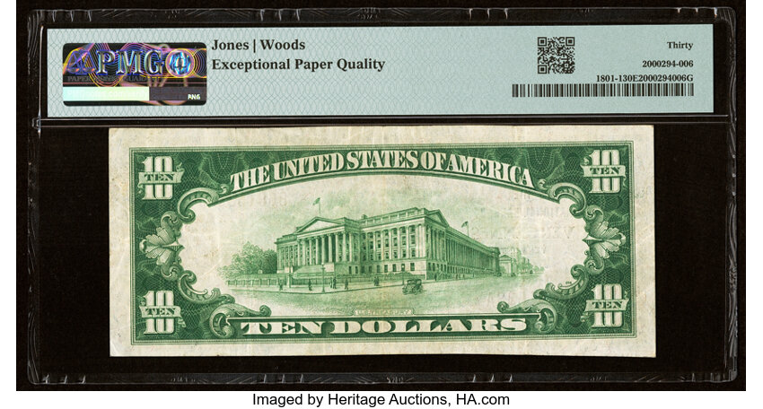 image for: 1929 Type 1 $10  PMG VF30 (Fr. 1801-1)