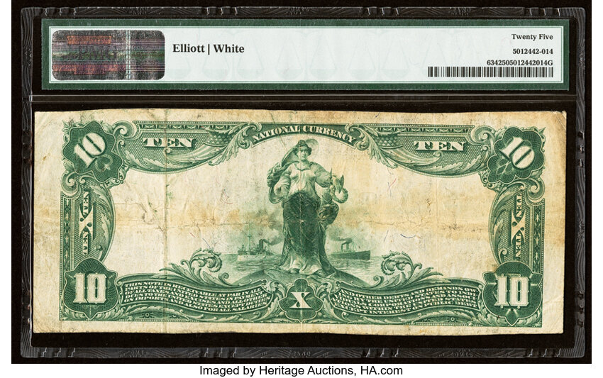 image for: 1902 3rd Charter Period, 3rd Issue $10  PMG VF25 Plain Back (Fr. 634)