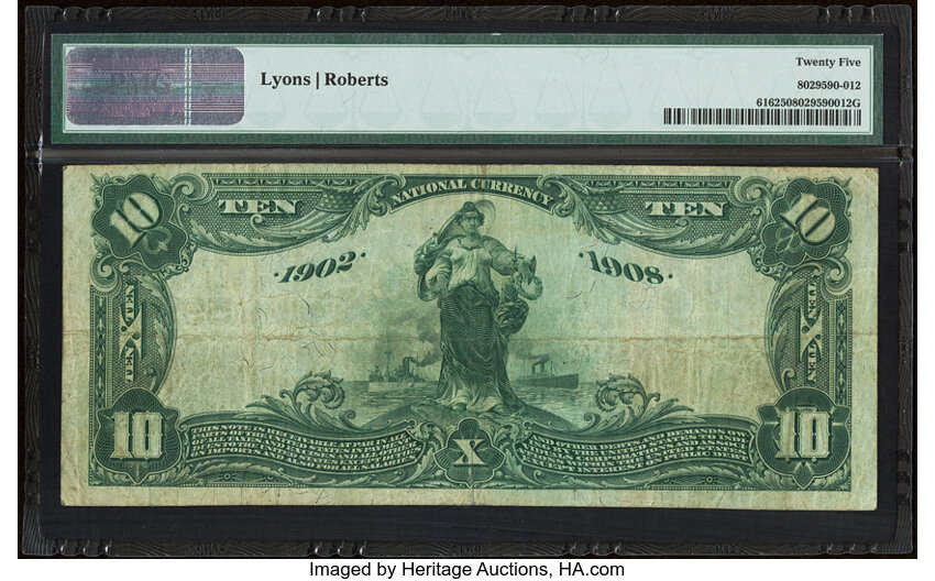 image for: 1902 3rd Charter Period, 2nd Issue $10  PMG VF25 Date Back (Fr. 616)