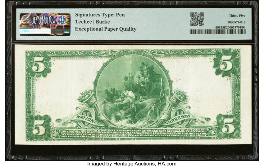 image for: 1902 3rd Charter Period, 3rd Issue $5  PMG VF35 Plain Back (Fr. 606)