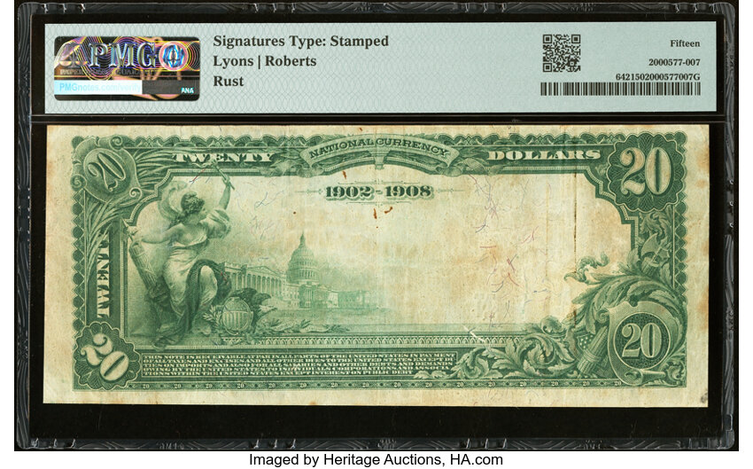 image for: 1902 3rd Charter Period, 2nd Issue $20  PMG F15 Date Back (Fr. 642)