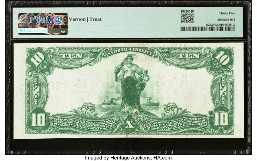 image for: 1902 3rd Charter Period, 3rd Issue $10  PMG VF35 Plain Back (Fr. 626)